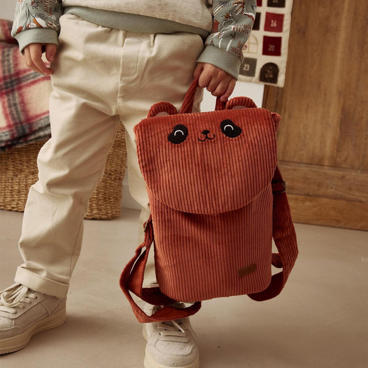 Petit Béguin Sac à dos enfant en velours côtelé Maloueg