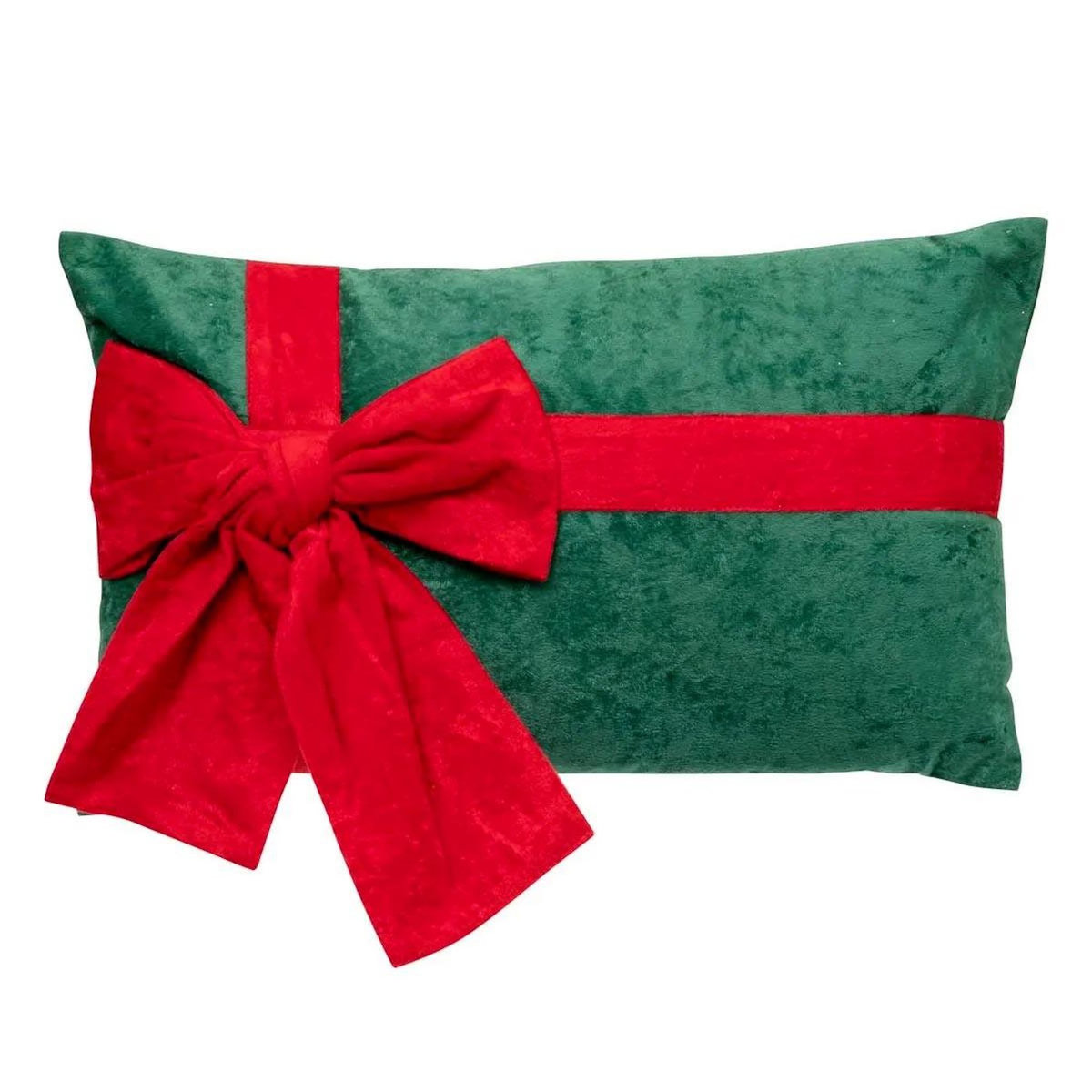 ATMOSPHERA Coussin en Velours avec Nœud  Cadeau  30x50cm Vert