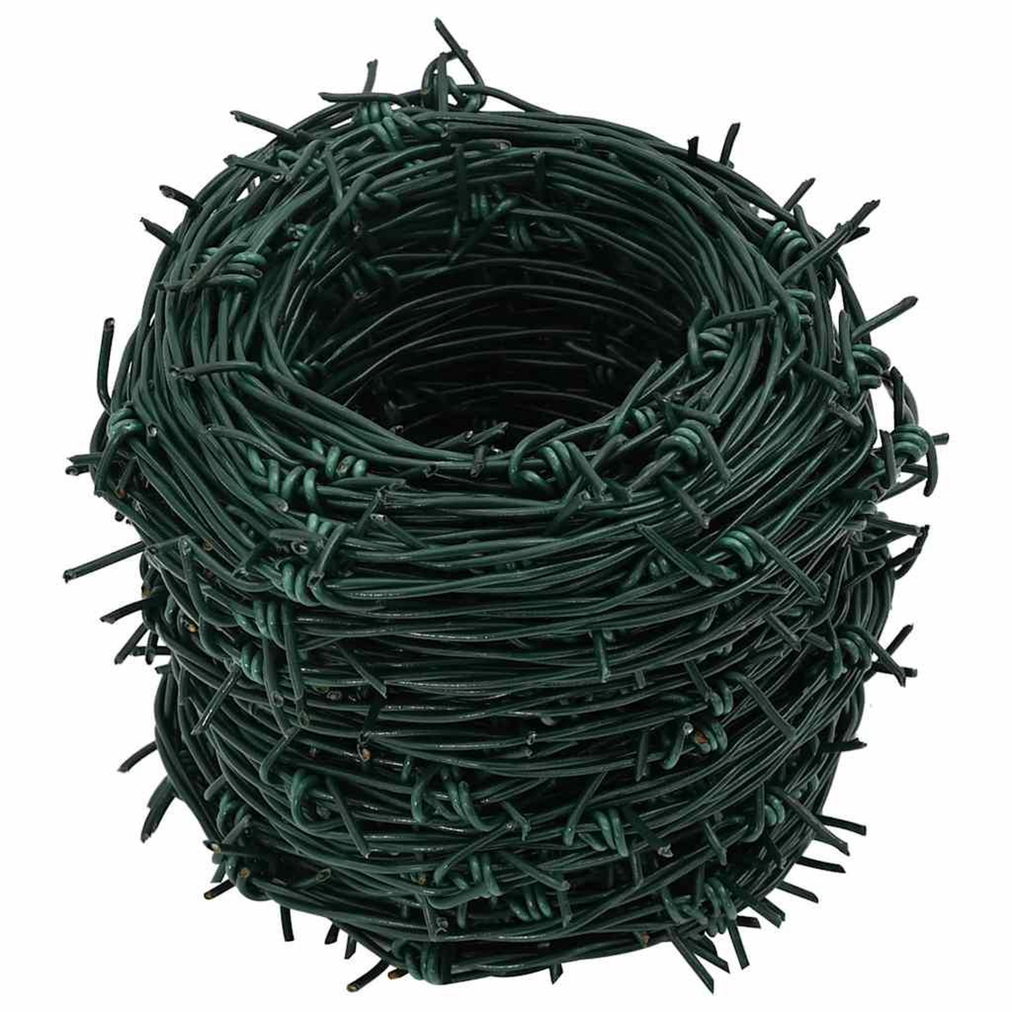 Voir la diapositive 4 : VIDAXL Fil de fer barbele d'enchevetrement rouleau vert 100 m