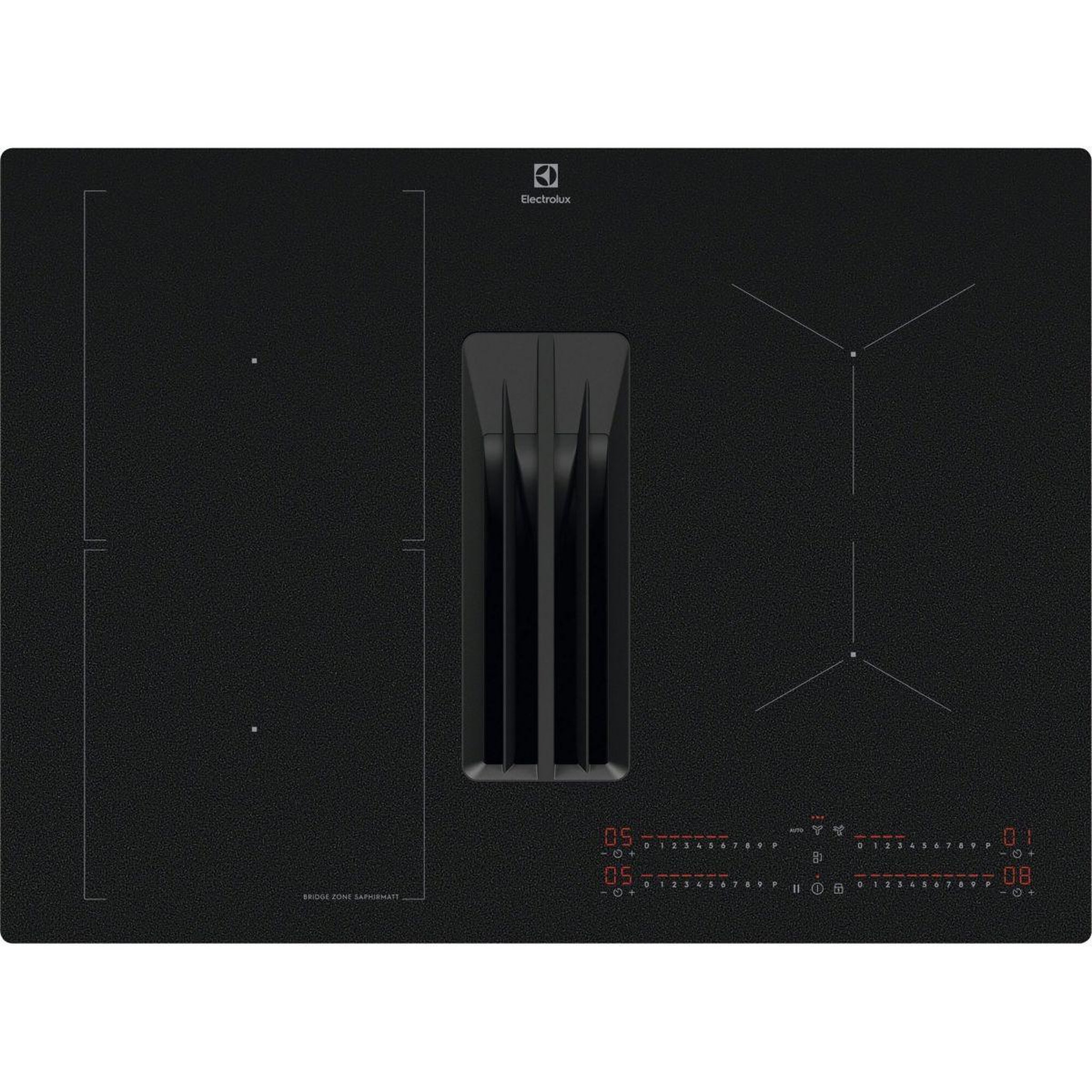 ELECTROLUX Plaque induction aspirante kcc73443cz saphirmatt - hotte intégrée et anti-rayures