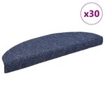 VIDAXL Tapis d'escalier autocollant 30 pcs bleu 65x21x4 cm