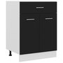 Voir la diapositive 1 : VIDAXL Armoire de plancher a tiroir Noir 60x46x81,5 cm Bois ingenierie