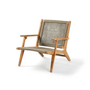 Voir la diapositive 1 : MARKET24 Transat Fauteuil de jardin bas en bois d'Acacia FSC et en corde - MERIDA - Vert olive