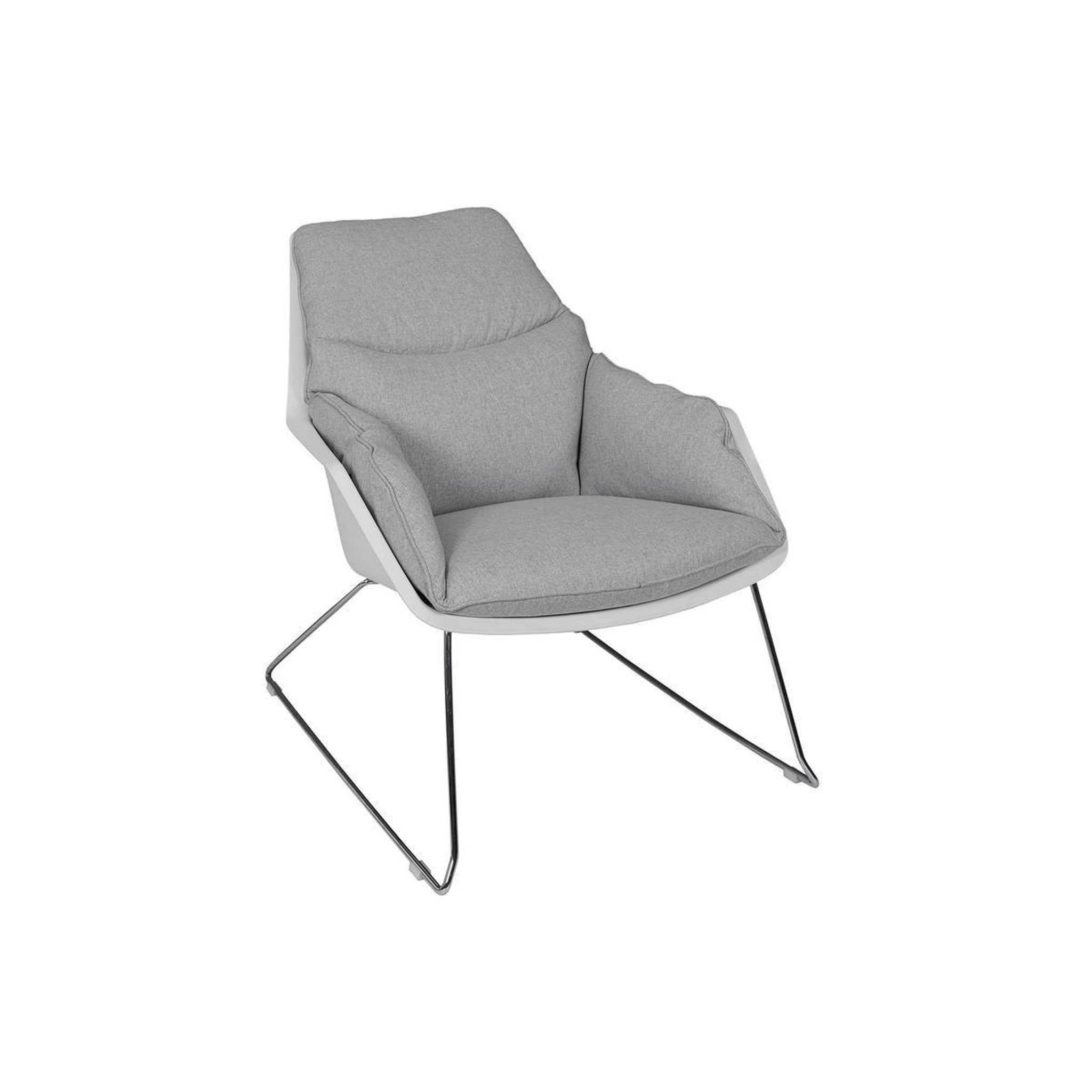 Voir la diapositive 1 : The Home Deco Factory Fauteuil en tissu design  mora  93cm gris