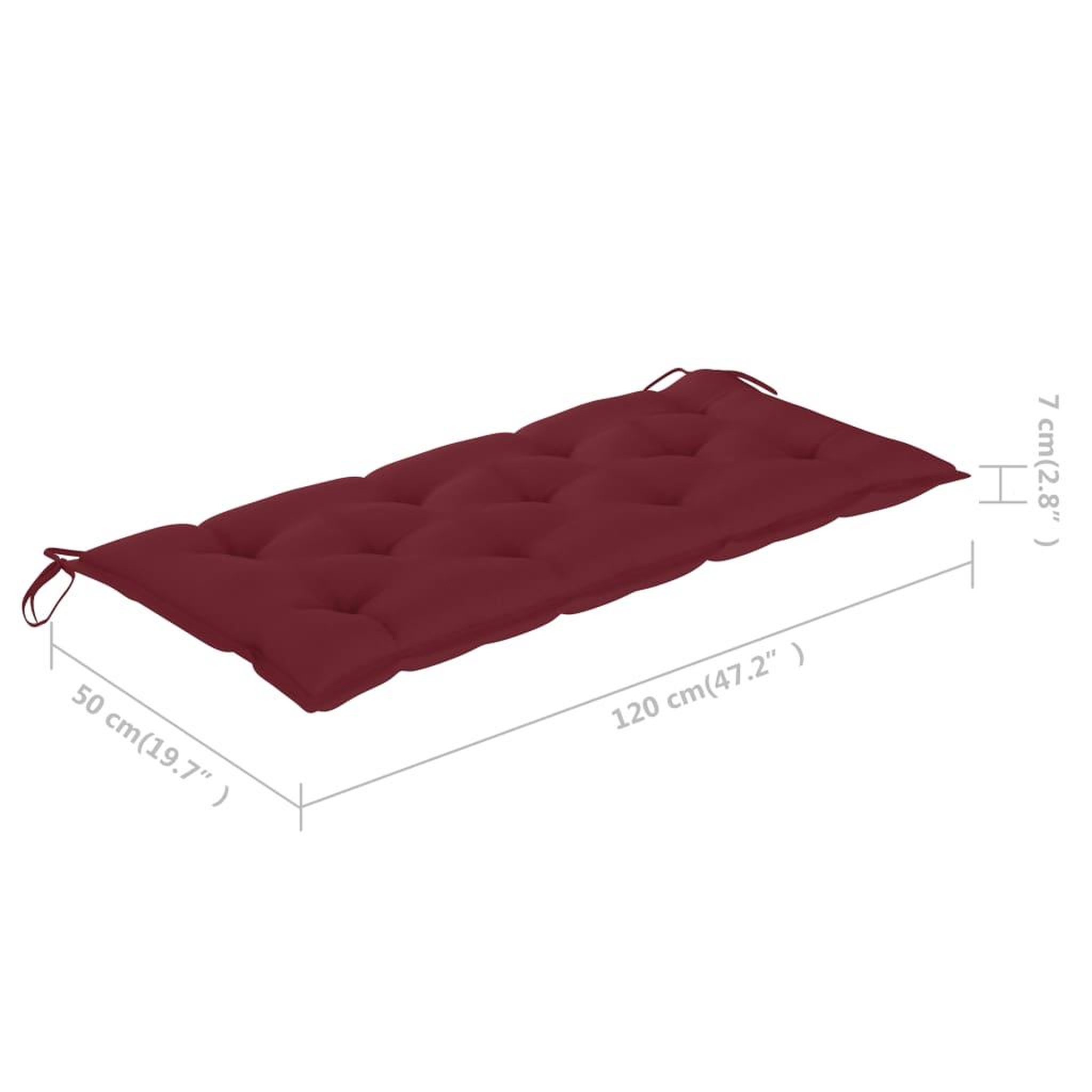 Voir la diapositive 6 : VIDAXL Banc de jardin avec coussin 120 cm Bois d'acacia massif