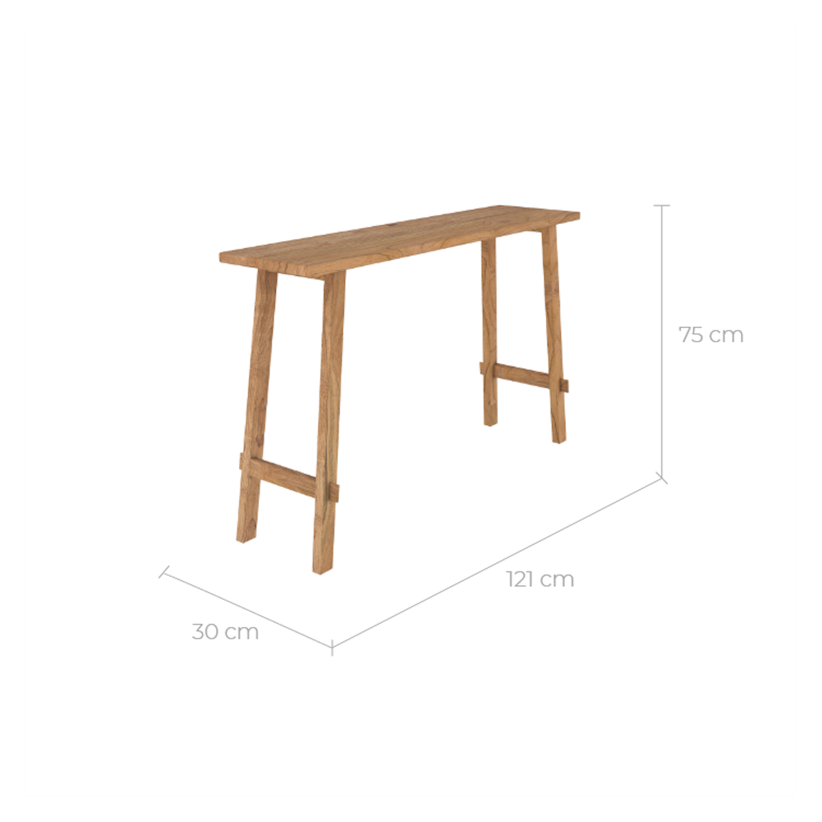 MAISON PAVANE Console Cahya en bois de teck recyclé-Cahya