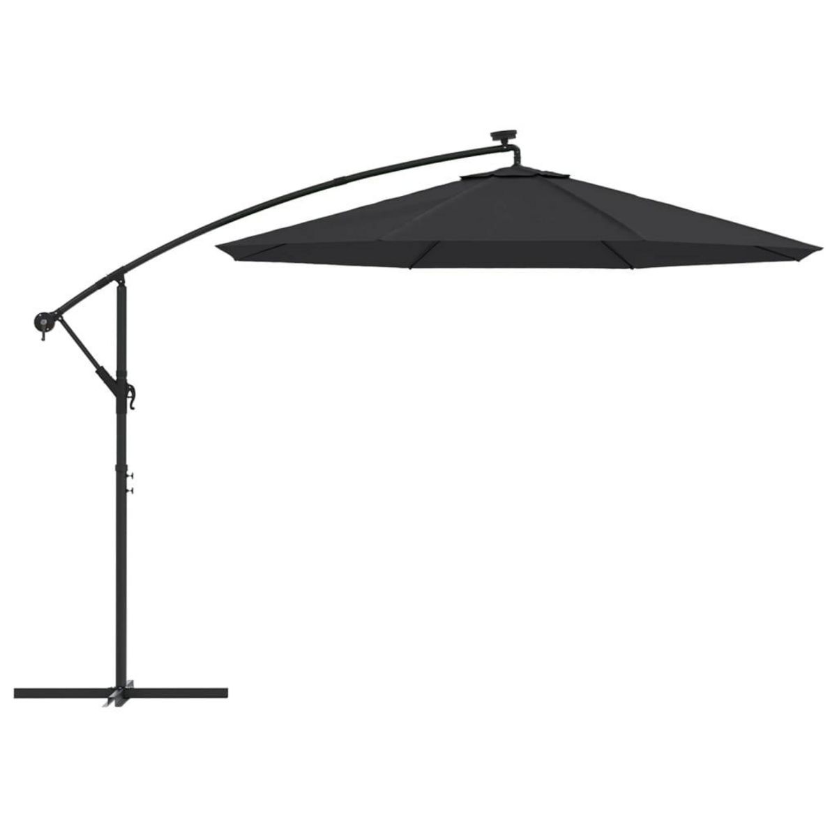 VIDAXL Tissu de remplacement pour parasol deporte noir 300 cm