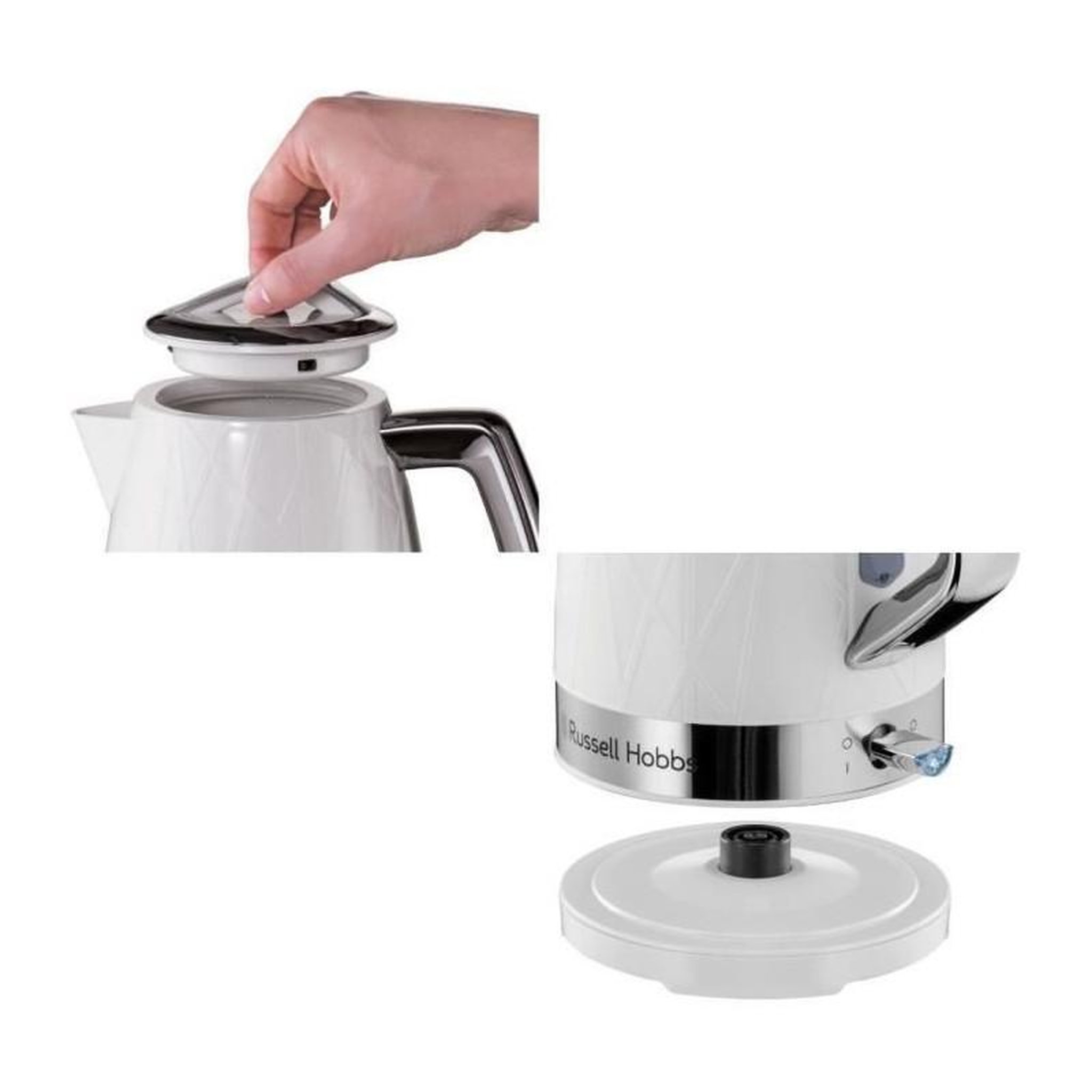 Voir la diapositive 3 : Russell Hobbs Russell Hobbs 28080-70 Bouilloire 1,7L Structure, Ebullition Rapide, Consomme Moins dEnergie, Base Multidirectionnelle 360? - Bl