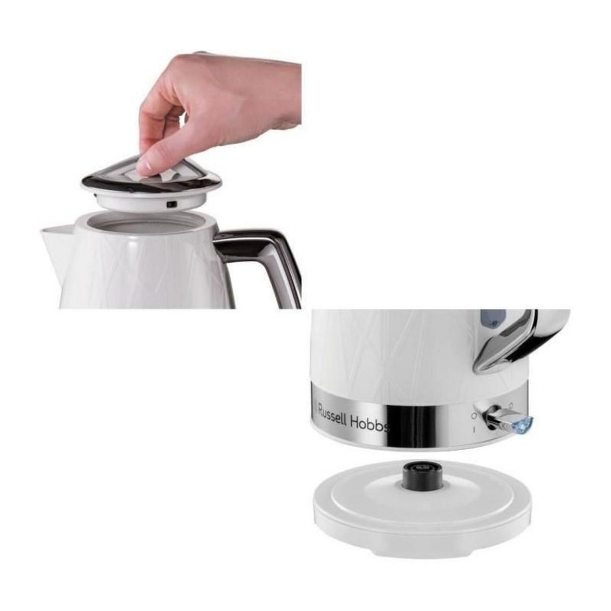 Russell Hobbs Russell Hobbs 28080-70 Bouilloire 1,7L Structure, Ebullition Rapide, Consomme Moins dEnergie, Base Multidirectionnelle 360? - Bl