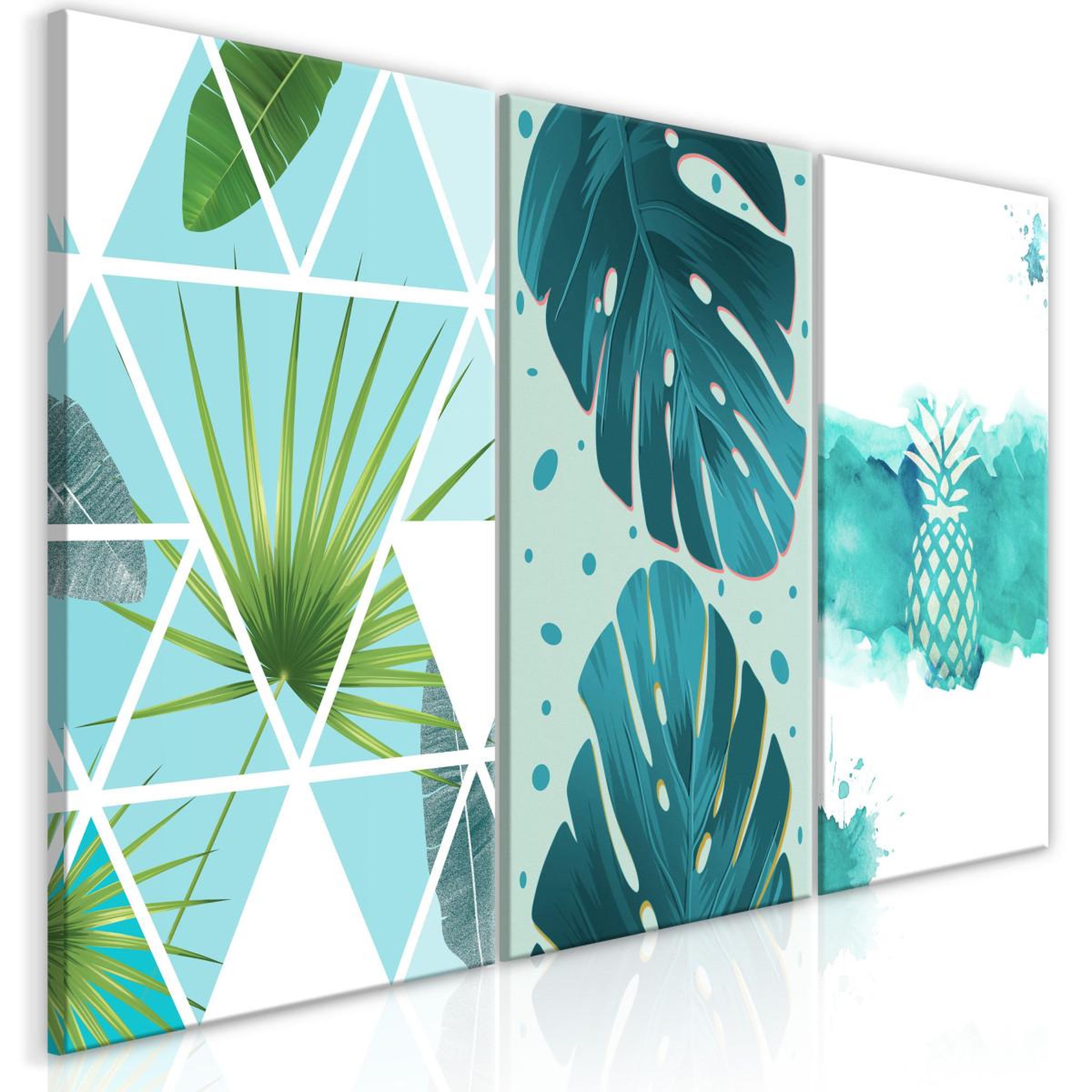 Paris Prix Tableau imprimé  turquoise tones 3 panneaux  60x120cm