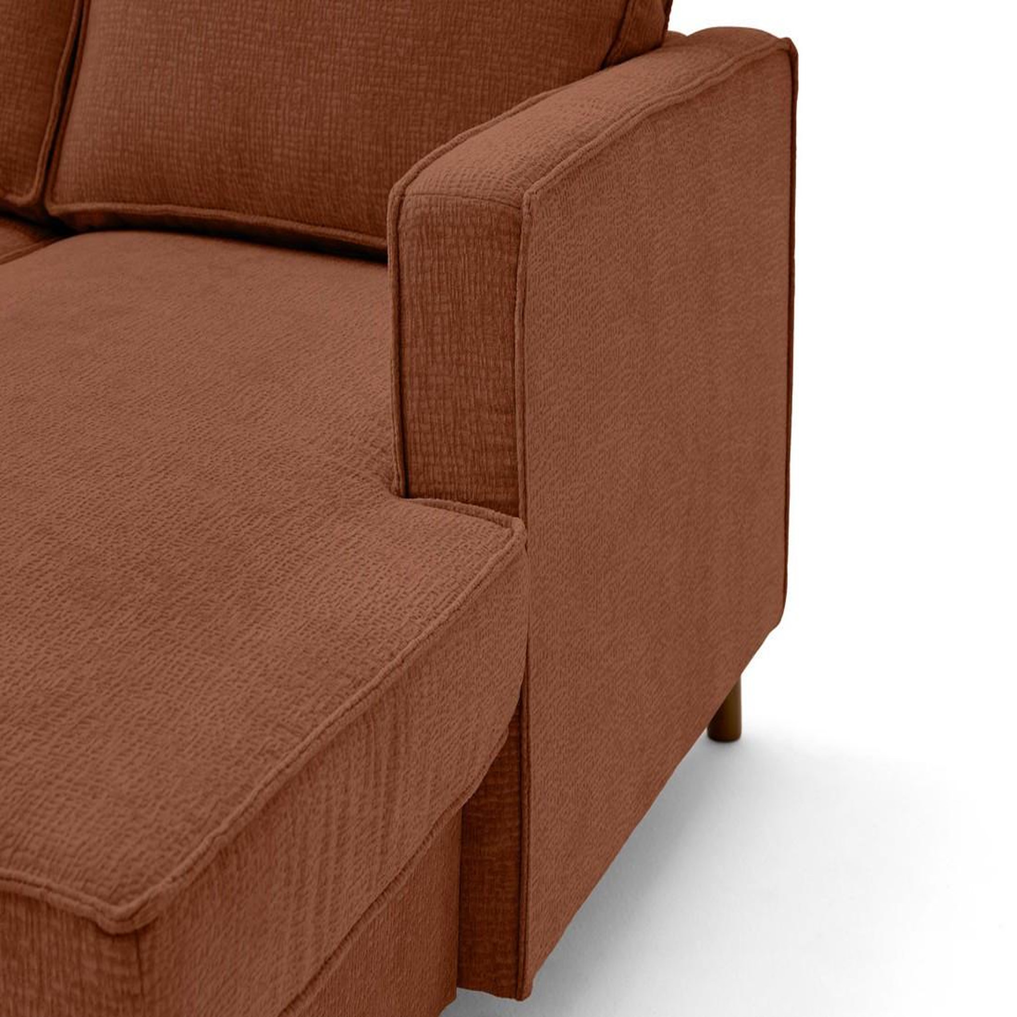 Voir la diapositive 5 : LISA DESIGN Jake - canapé panoramique d'angle gauche 7 places convertible avec coffre en tissu velours relief
