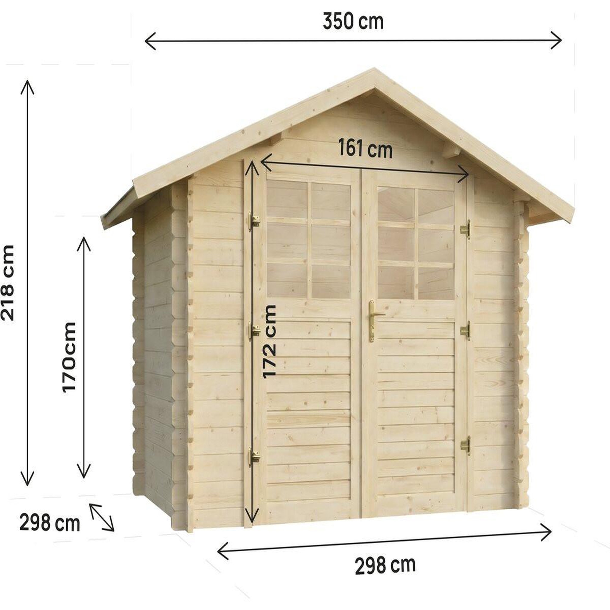 Voir la diapositive 3 : Habitat et Jardin Abri de jardin en bois  beaufort  - 10.53 m² - 349 x 301 cm - 28 mm