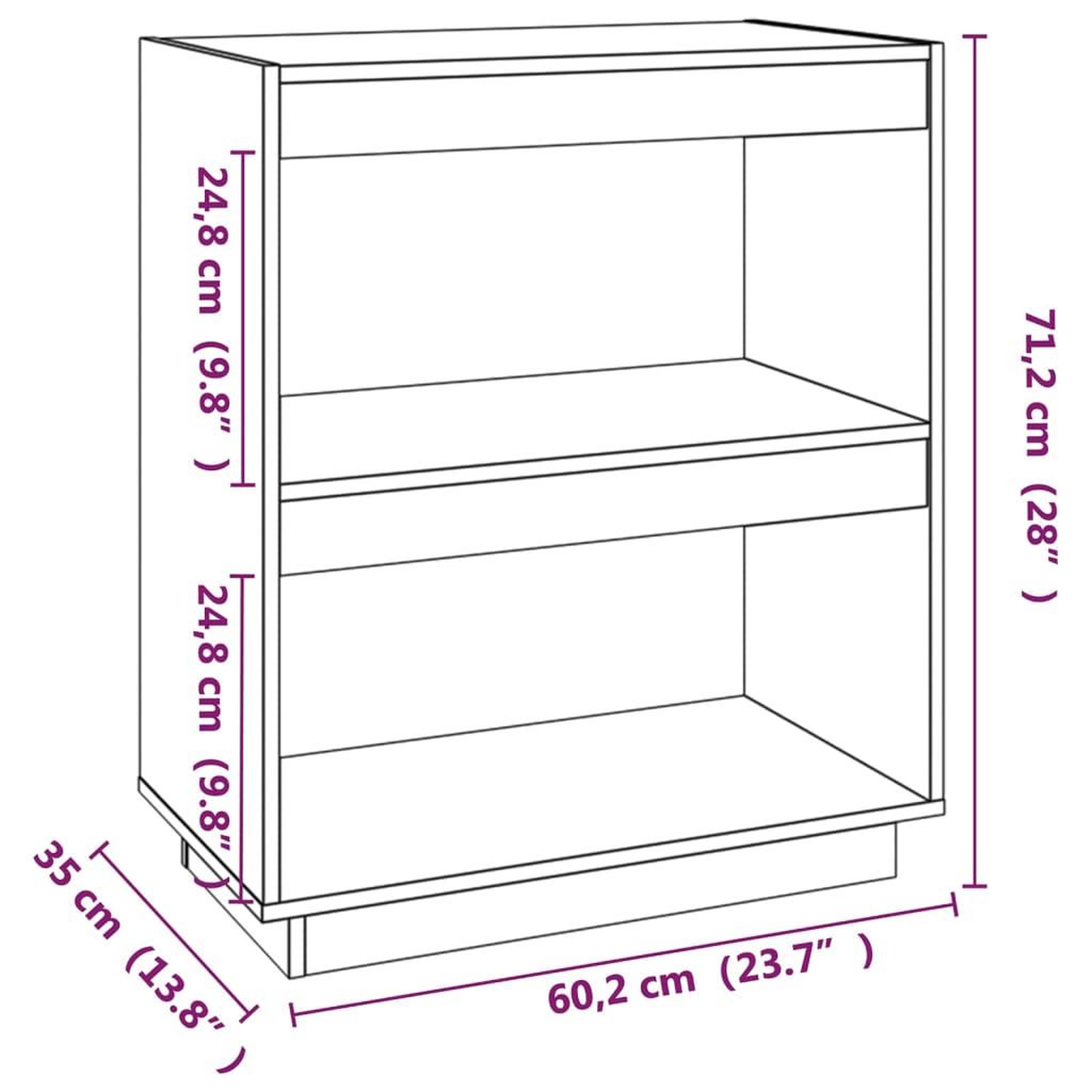 Voir la diapositive 6 : VIDAXL Bibliotheque Blanc 60x35x71 cm Bois de pin massif