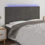 Voir la diapositive 1 : VIDAXL Tete de lit a LED Gris fonce 160x5x118/128 cm Velours