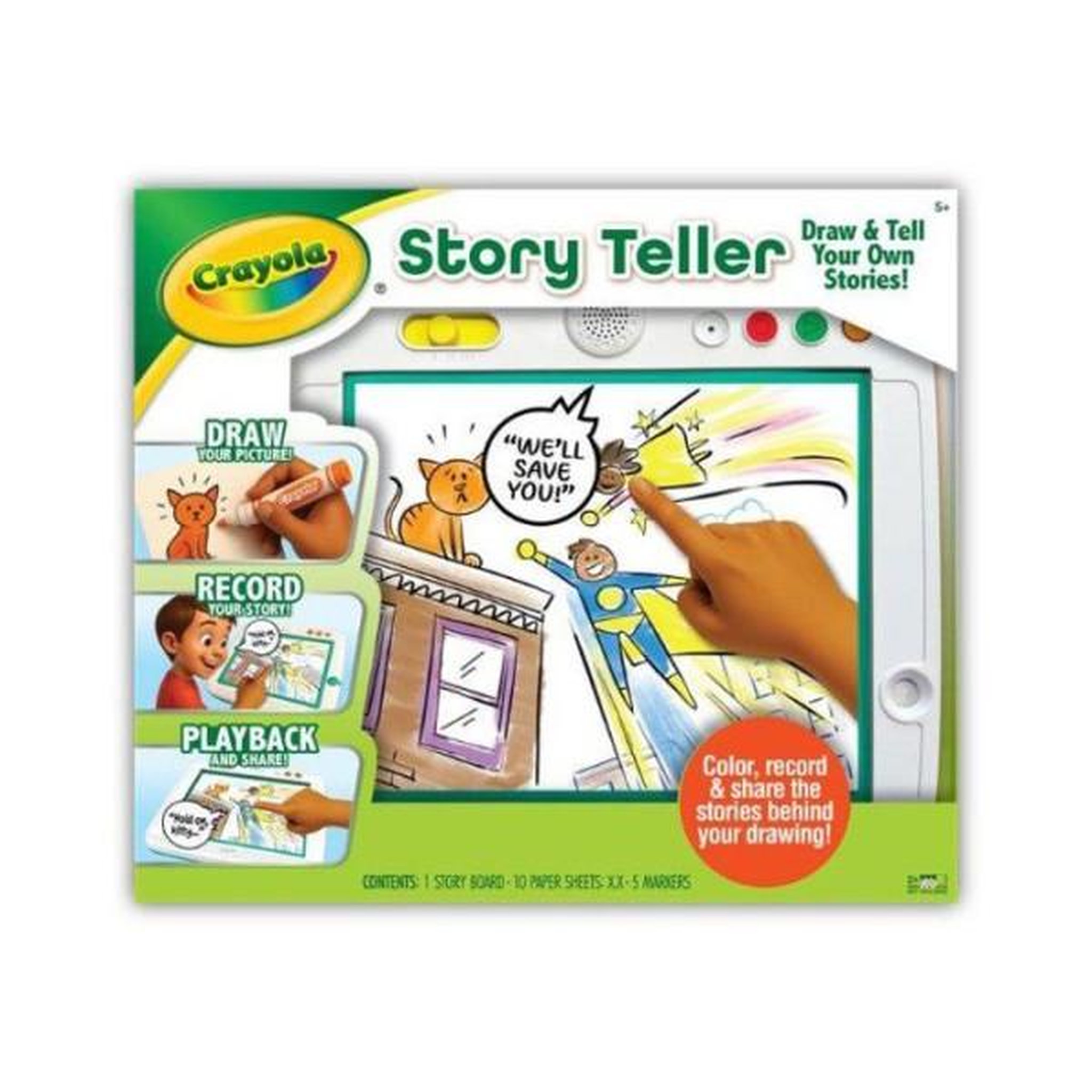 Crayola Coffret histoires a colorier - CRAYOLA - Story Teller - Dessin créatif - Enregistrement vocal