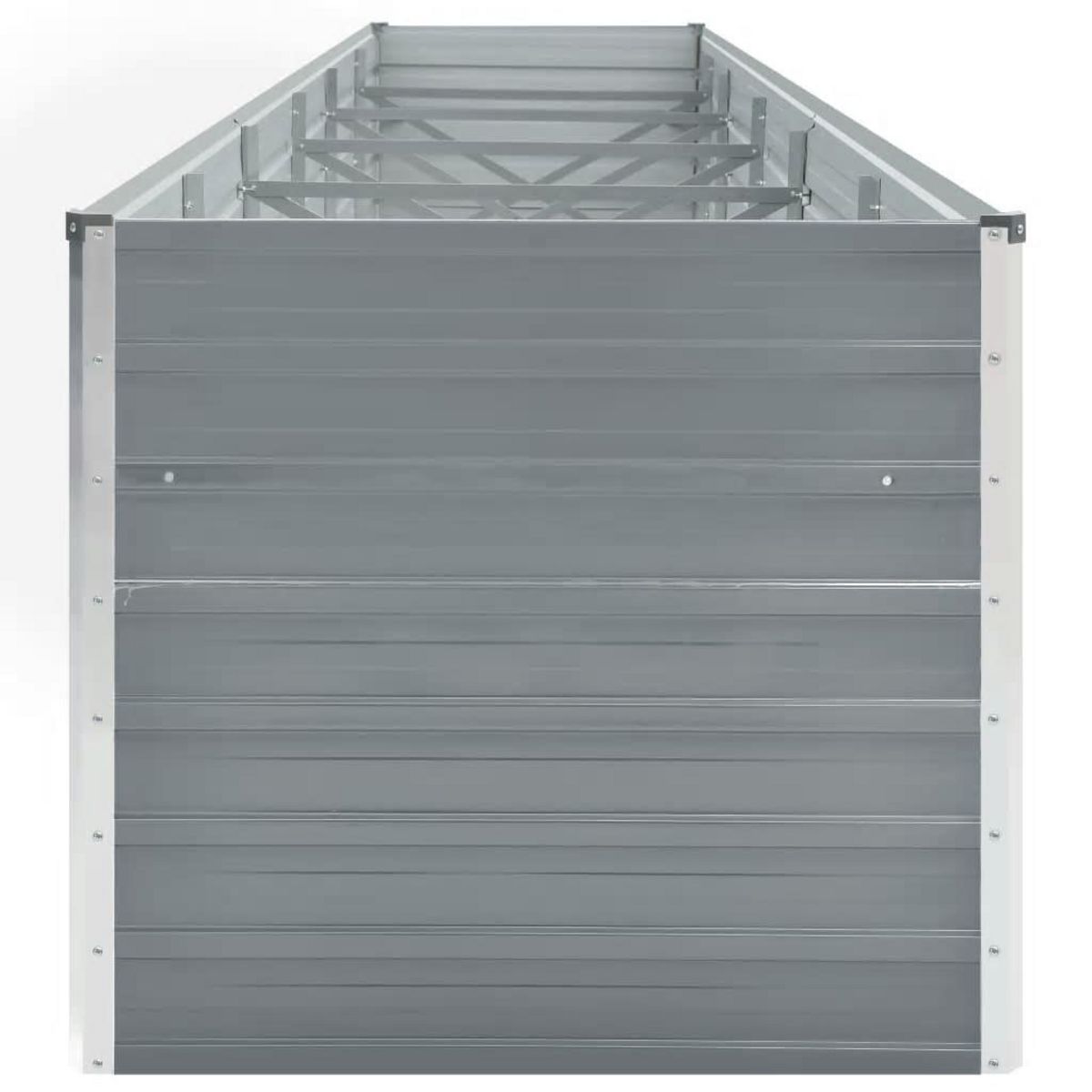 VIDAXL Lit sureleve de jardin Acier galvanise 480x80x77 cm Gris