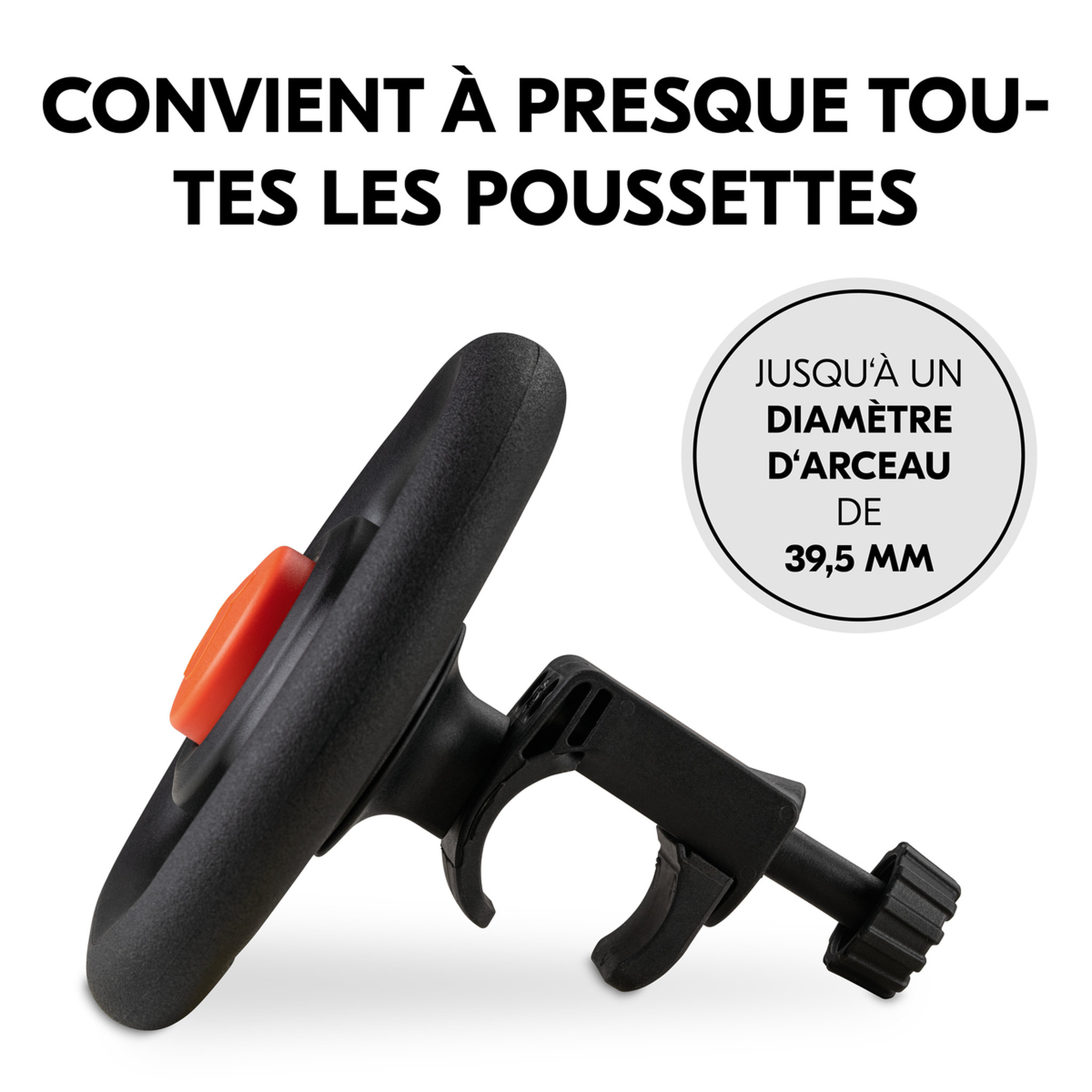 Voir la diapositive 6 : HAUCK Volant de poussette Pushchair Steering Wheel Noir
