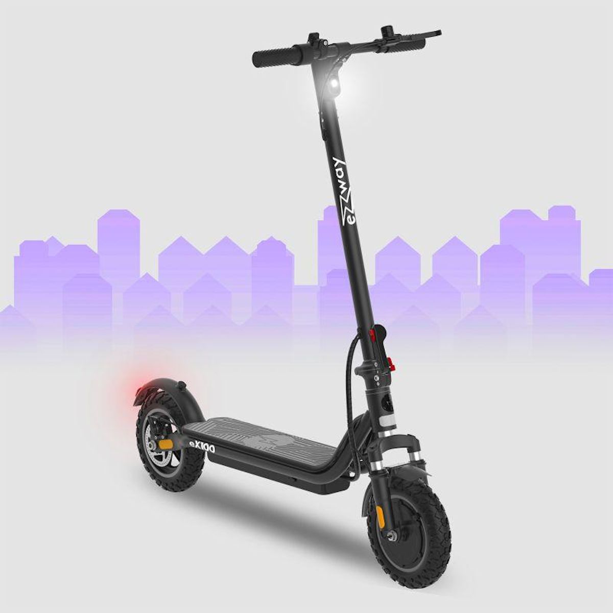 URBANGLIDE Trottinette électrique EZWAY EX100 - 25 km/h, 25 km d'autonomie, batterie 21,6V 10,4Ah, frein à disque, pneus tout-terr