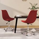 VIDAXL Chaises pivotantes a manger lot de 2 Rouge bordeaux Tissu