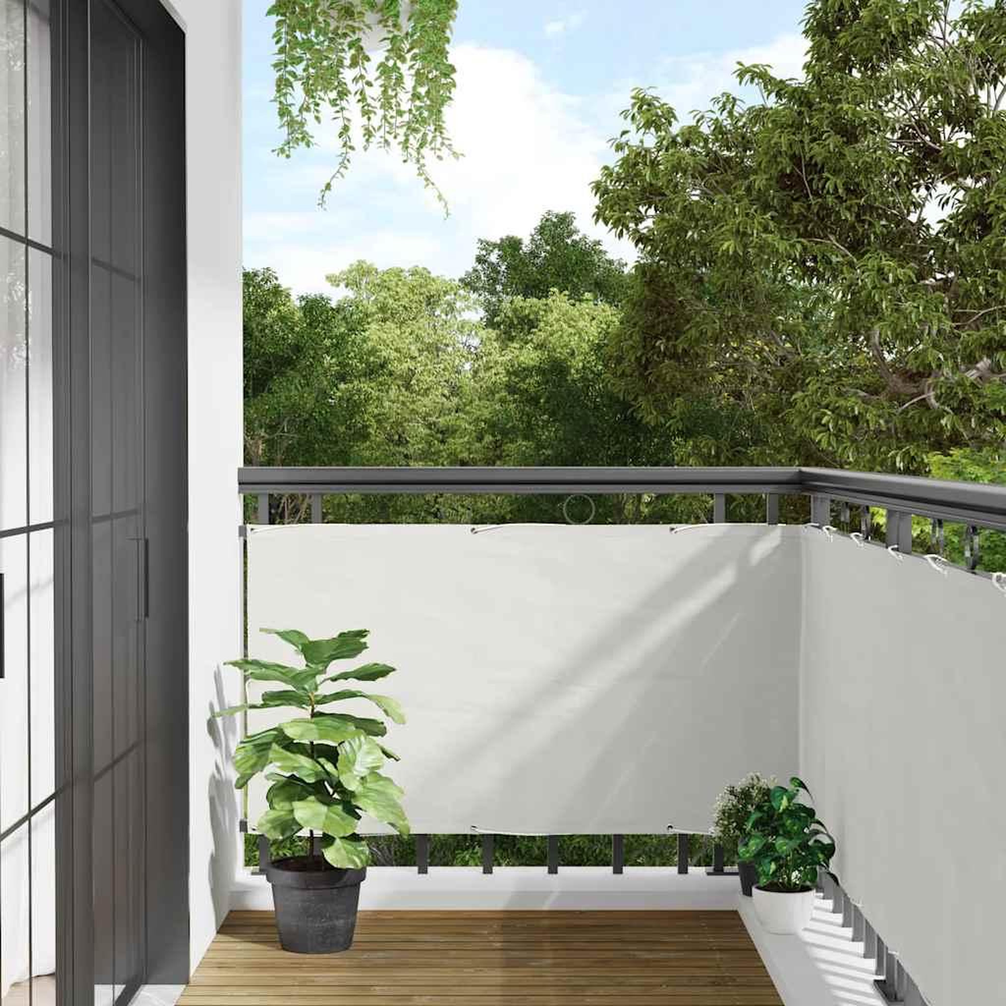 VIDAXL Ecran d'intimite de balcon blanc 600x120 cm PVC