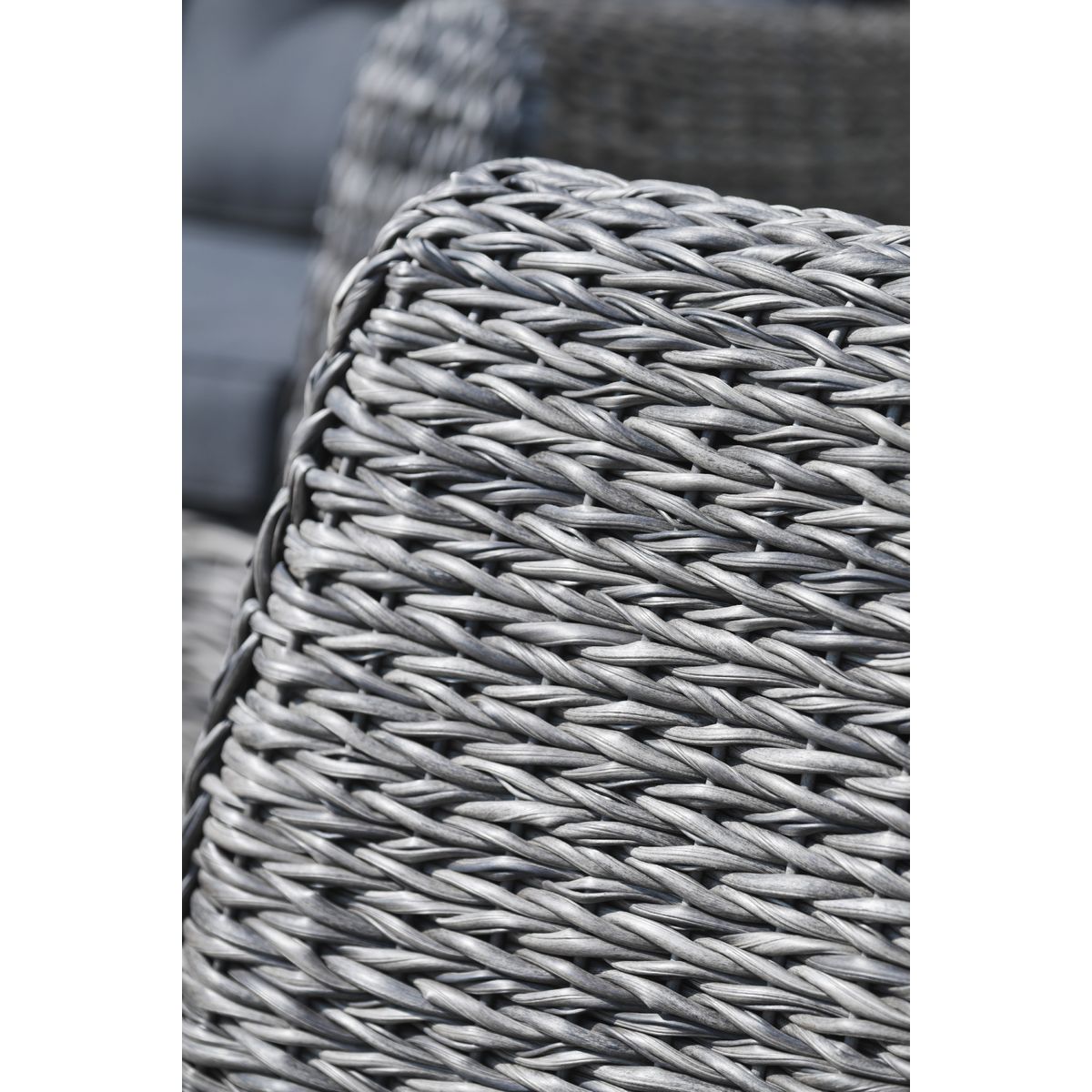 PARIS GARDEN Salon bas de jardin - 7 places - Résine tressée - Gris - BAHAMAS