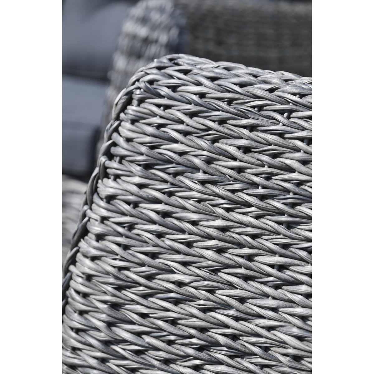 PARIS GARDEN Salon bas de jardin - 7 places - Résine tressée - Gris - BAHAMAS