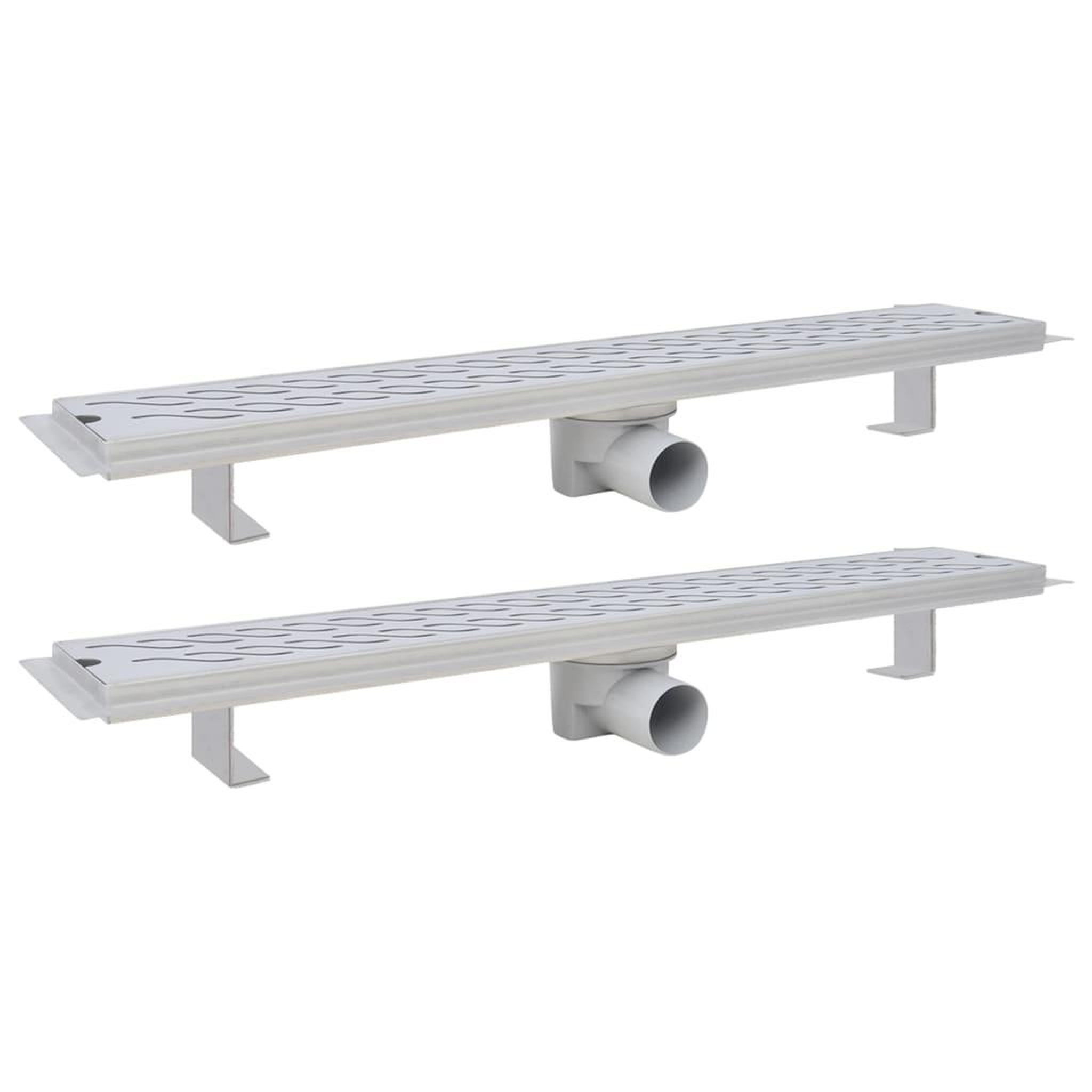 Voir la diapositive 2 : VIDAXL Drain de douche lineaire 2 pcs Vague 730x140mm Acier inoxydable