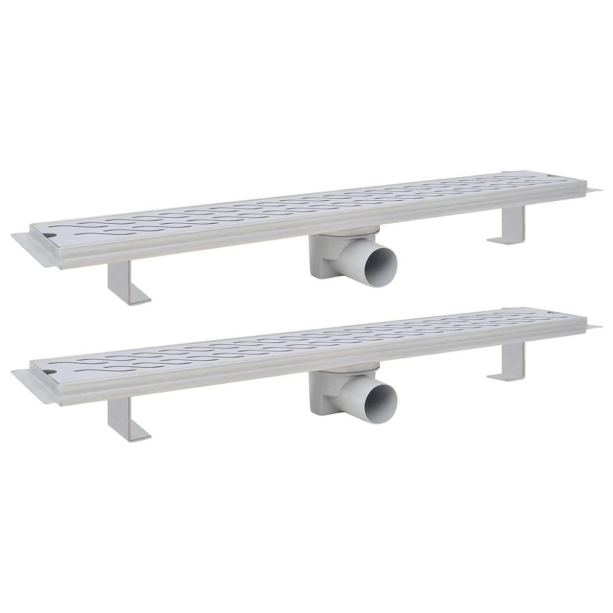 VIDAXL Drain de douche lineaire 2 pcs Vague 730x140mm Acier inoxydable
