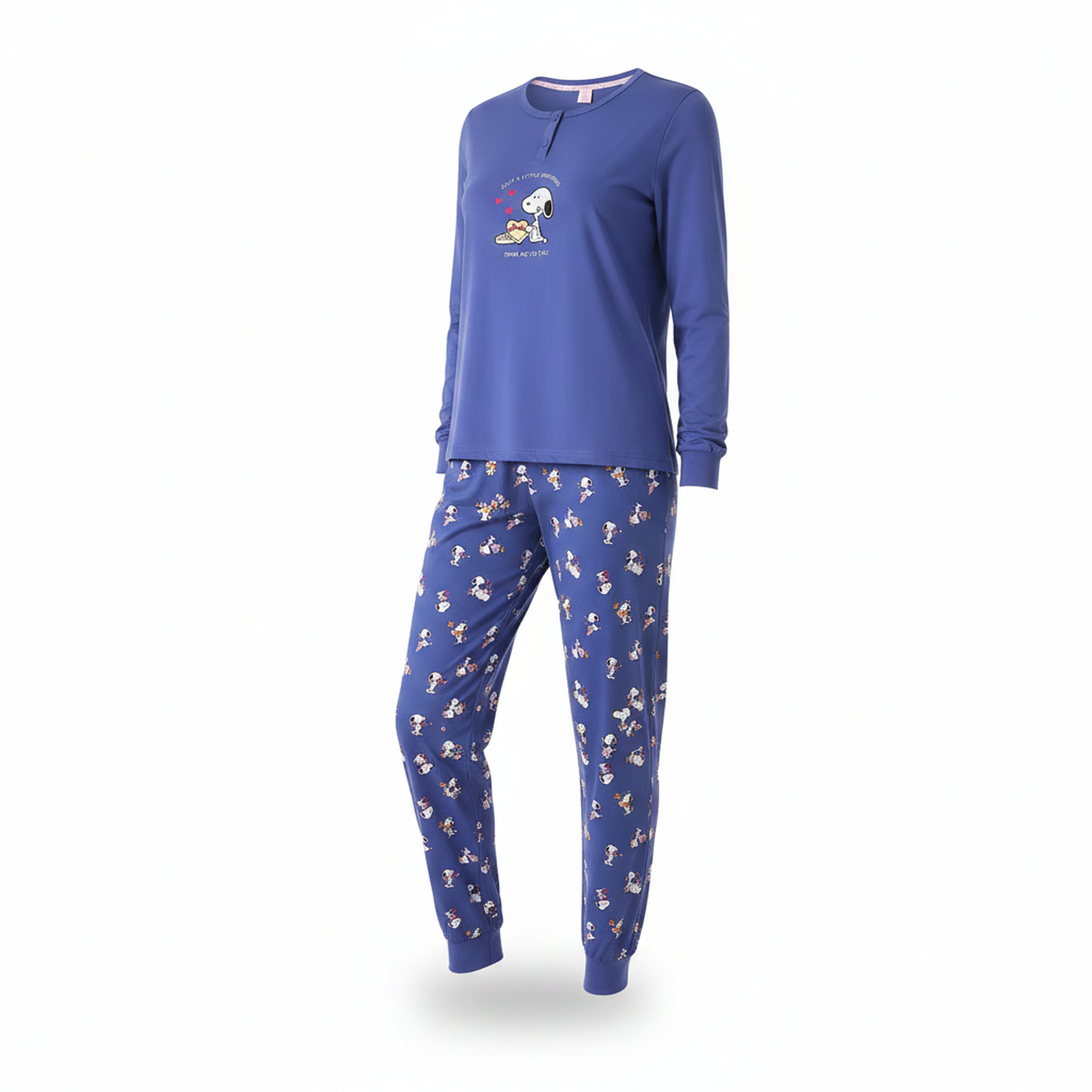 OZABI Ozabi ensemble pyjama femme léger broderie motif fantaisie. Coloris disponibles : Rose, Bleu