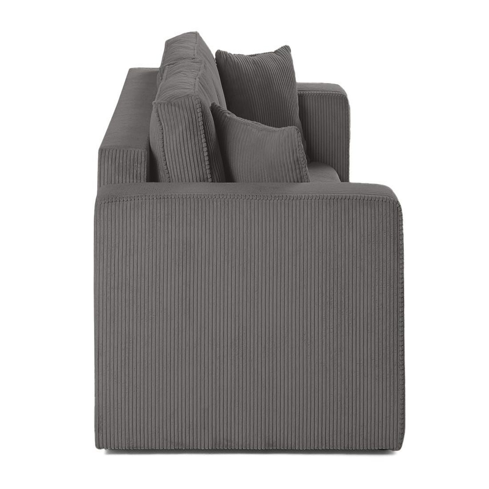 Voir la diapositive 4 : BEST MOBILIER Topaze - canapé droit 2 places - en velours côtelé