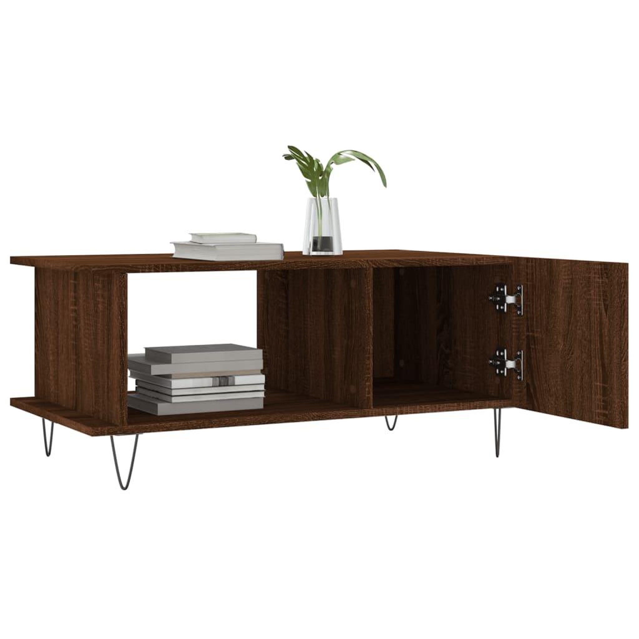 Voir la diapositive 4 : VIDAXL Table basse chene marron 90x50x40 cm bois d'ingenierie