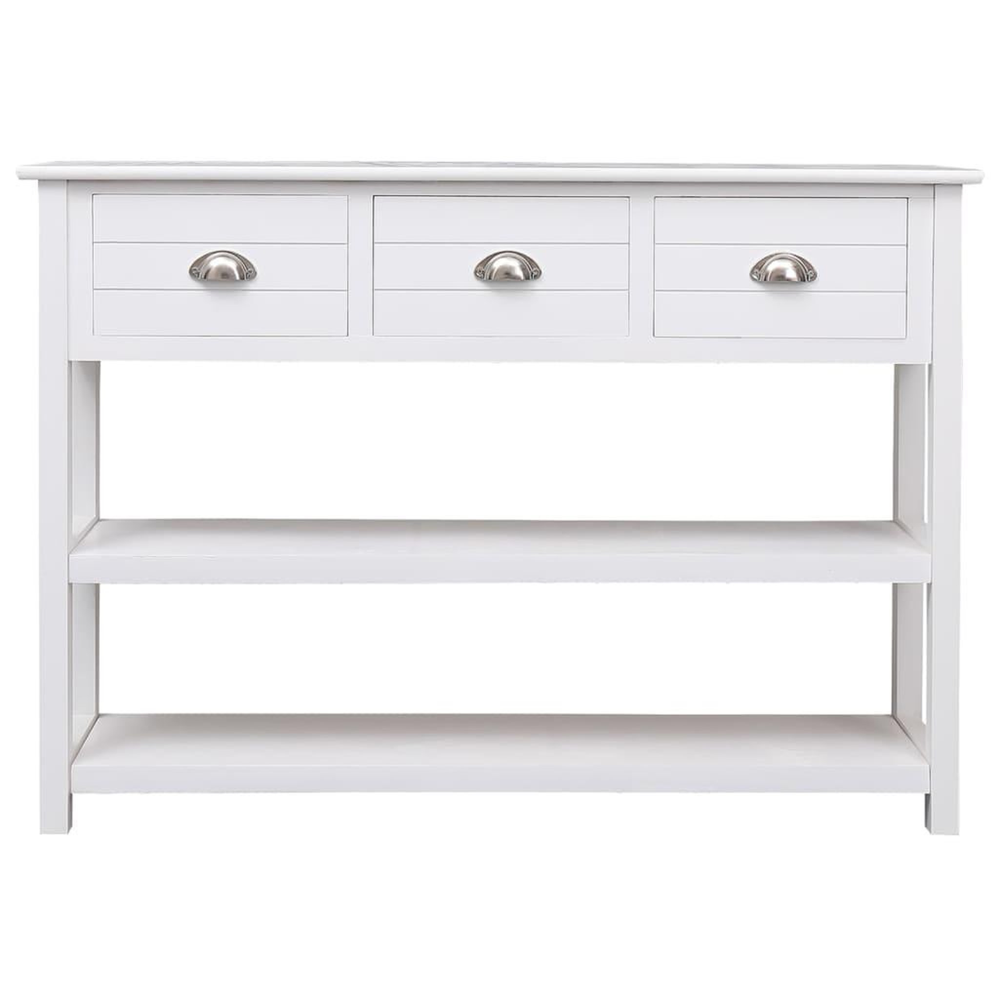 Voir la diapositive 2 : VIDAXL Buffet Blanc 108x30x76 cm Bois de Paulownia massif