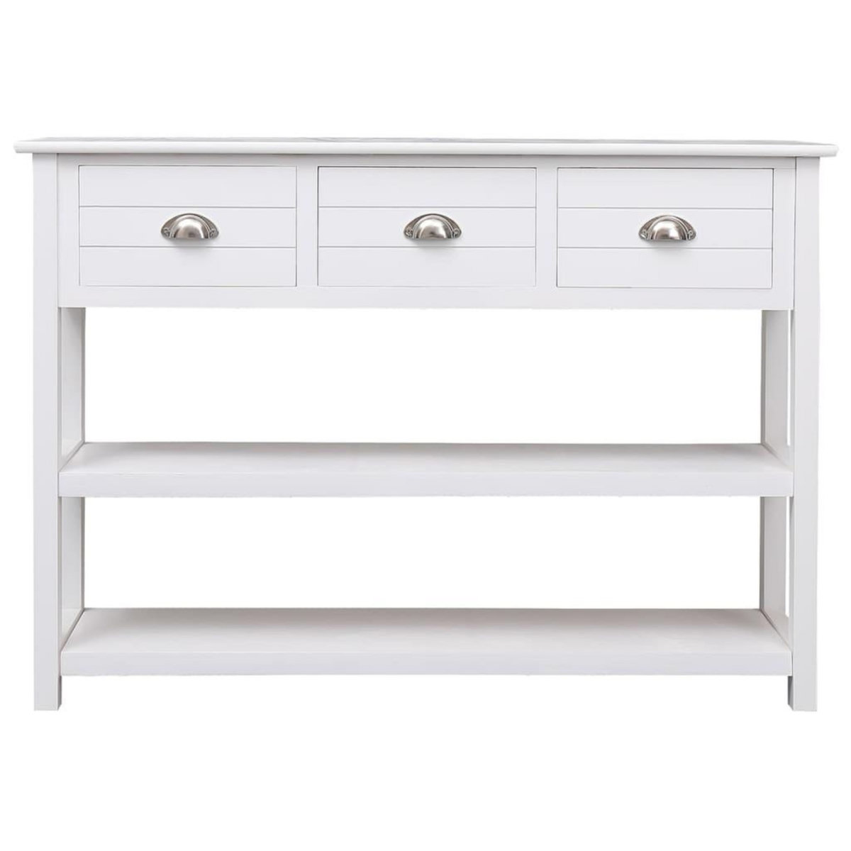 VIDAXL Buffet Blanc 108x30x76 cm Bois de Paulownia massif