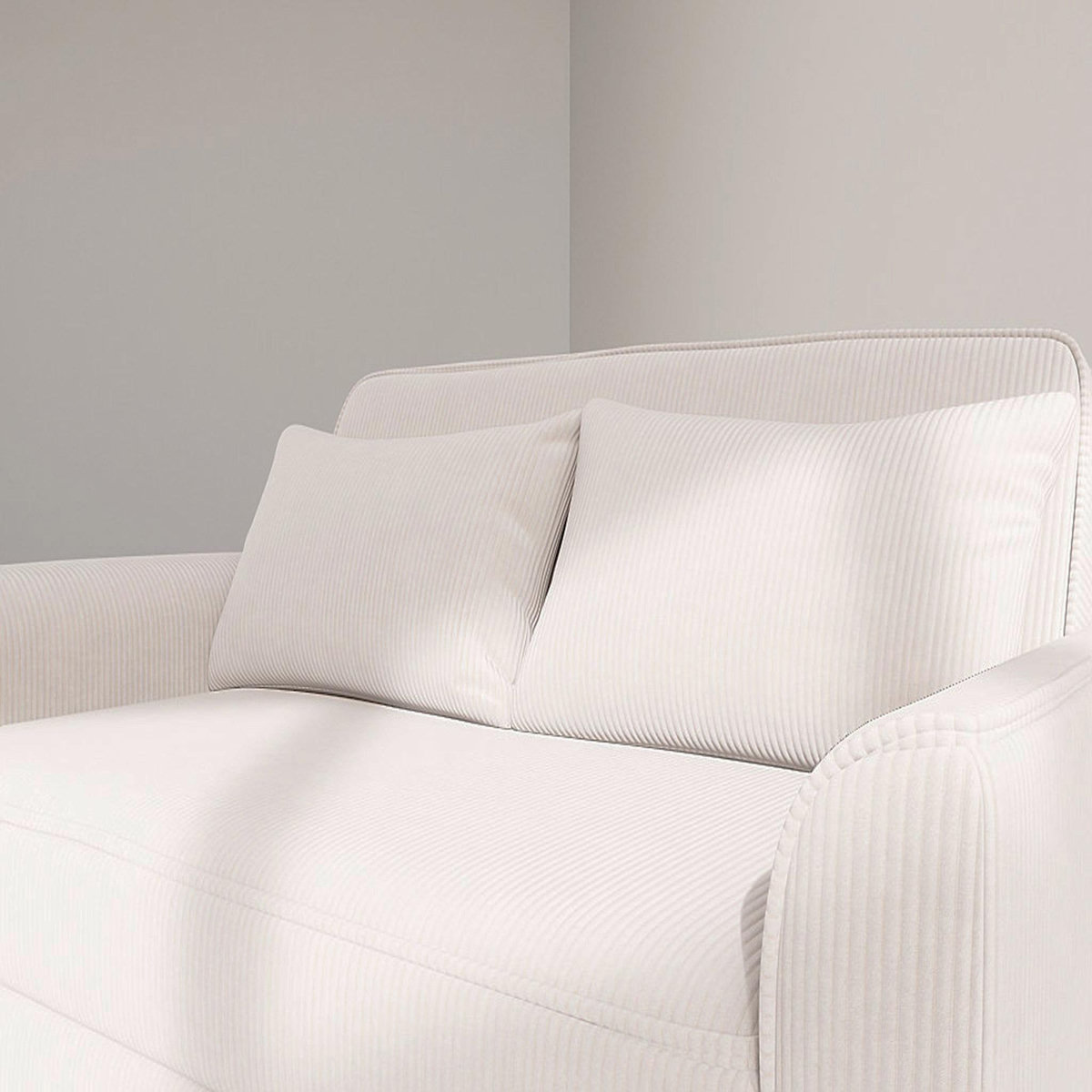 BEST MOBILIER Ernest - canapé droit 2 places convertible en velours côtelé