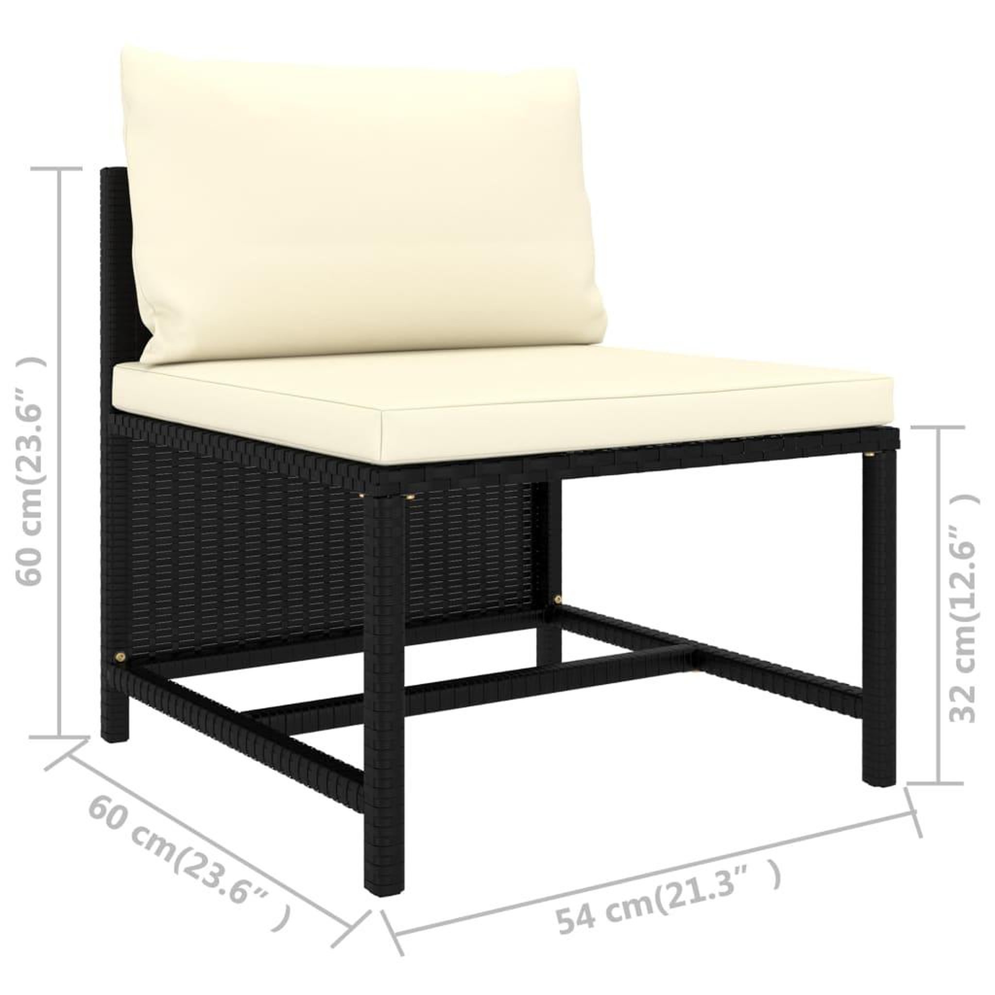 Voir la diapositive 6 : VIDAXL Canapes de jardin 3 pcs avec coussins Noir Resine tressee