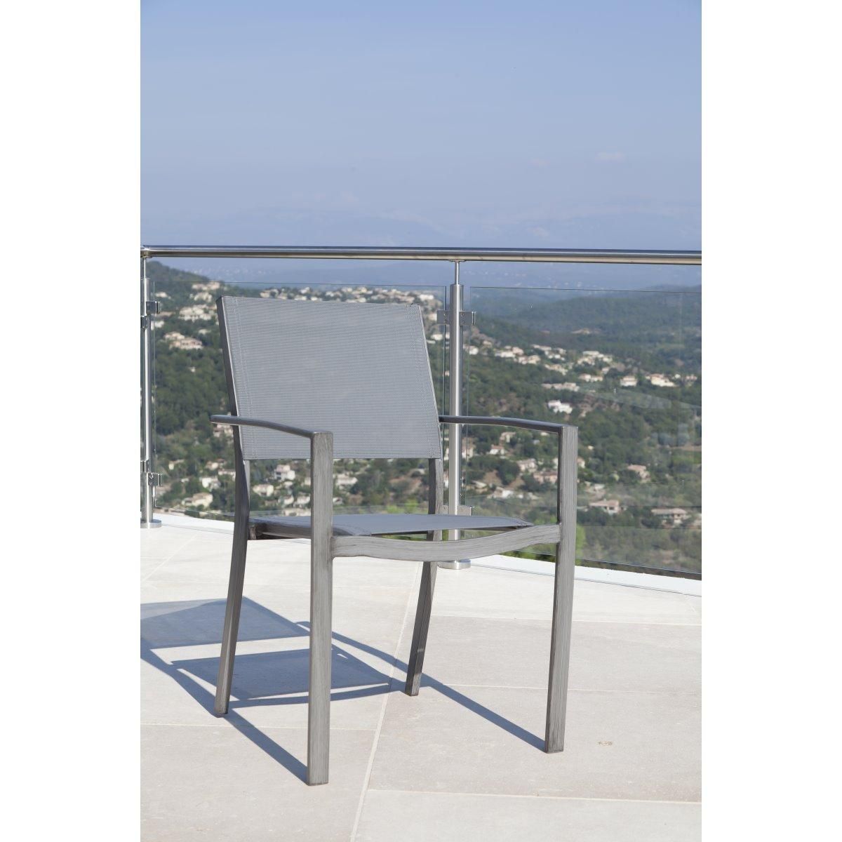 Fauteuil de jardin alumnium textilène PRUNE