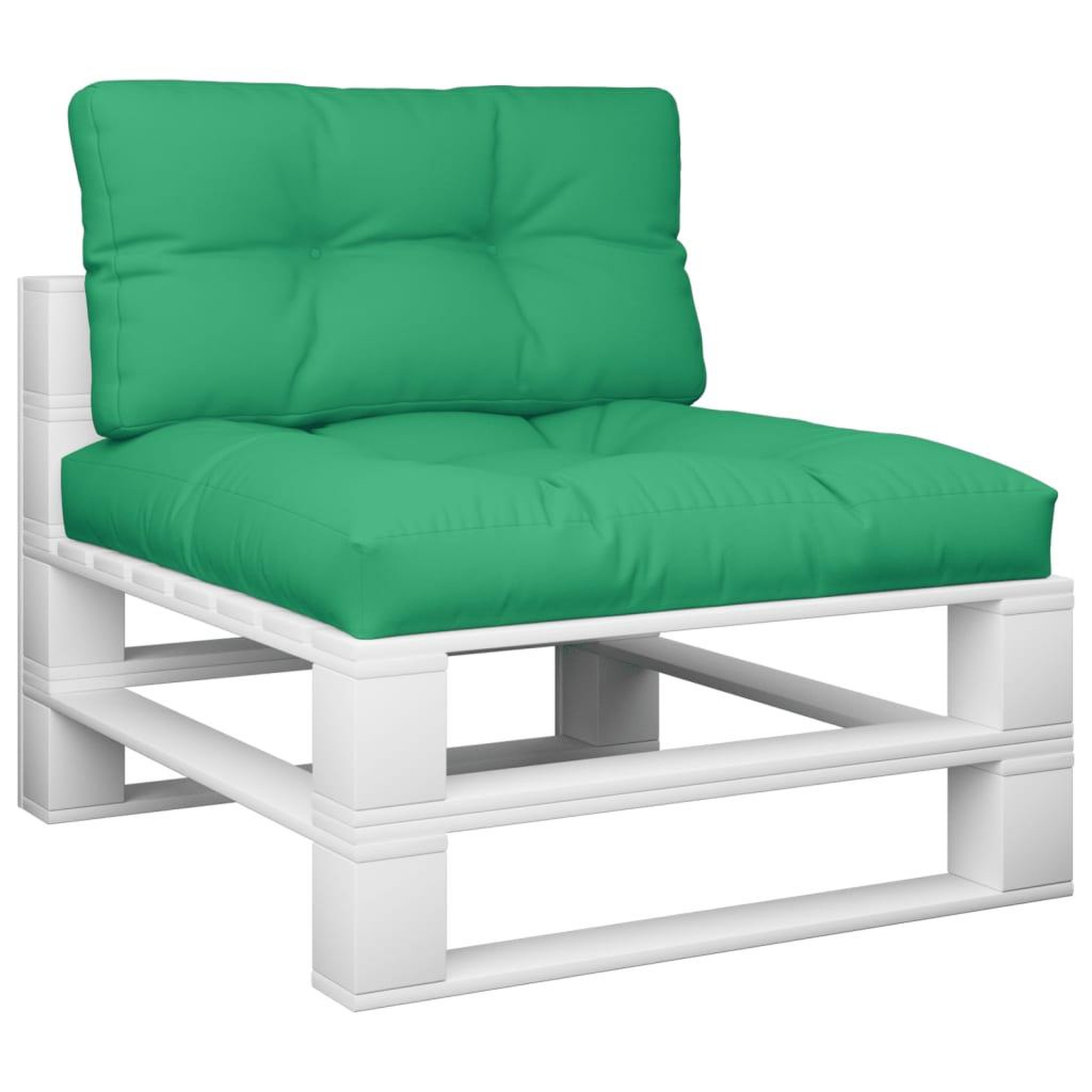 Voir la diapositive 3 : VIDAXL Coussins de palette lot de 2 vert tissu
