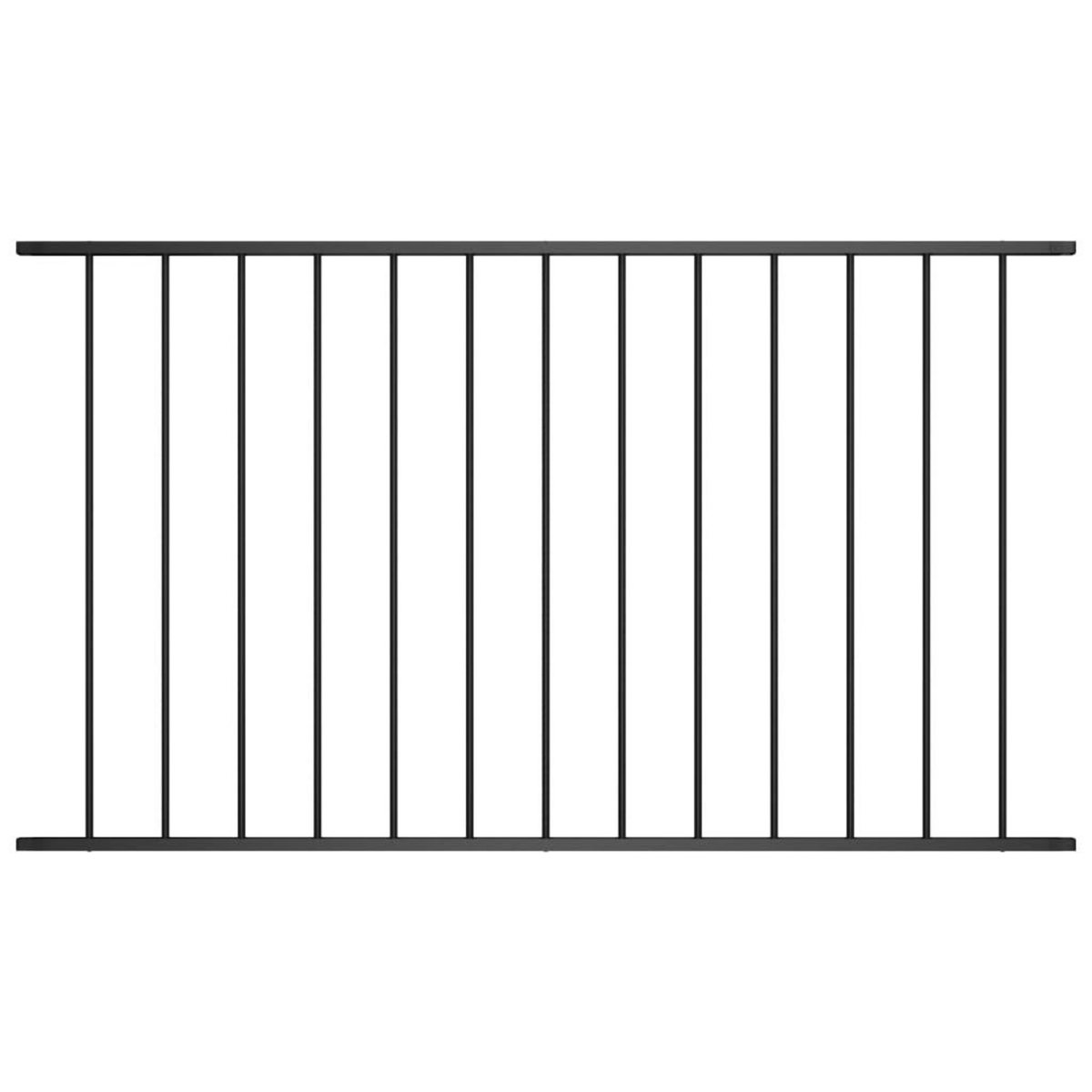 VIDAXL Panneau de cloture Acier enduit de poudre 1,7x1 m Noir