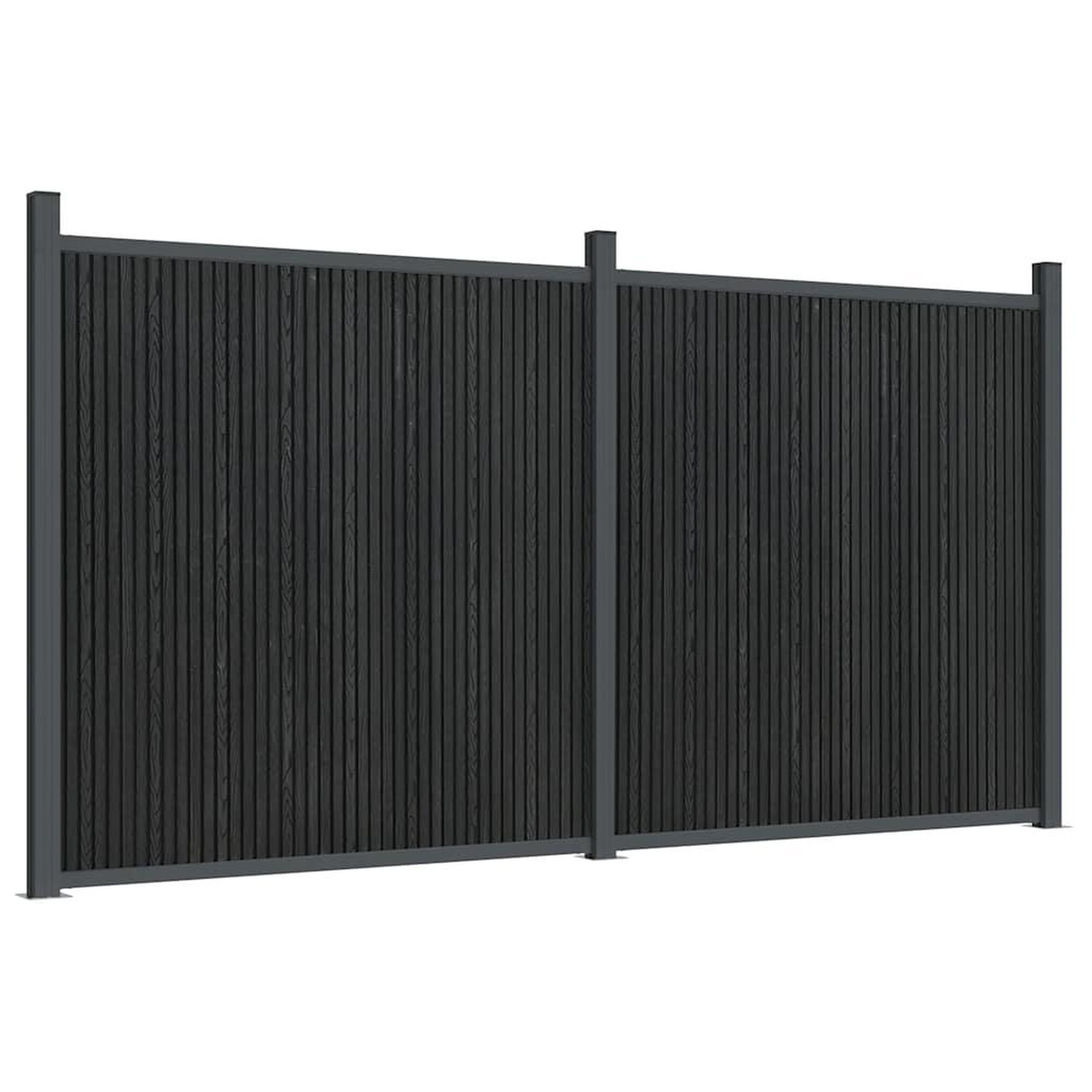 Voir la diapositive 2 : VIDAXL Panneau de cloture gris 353x186 cm WPC