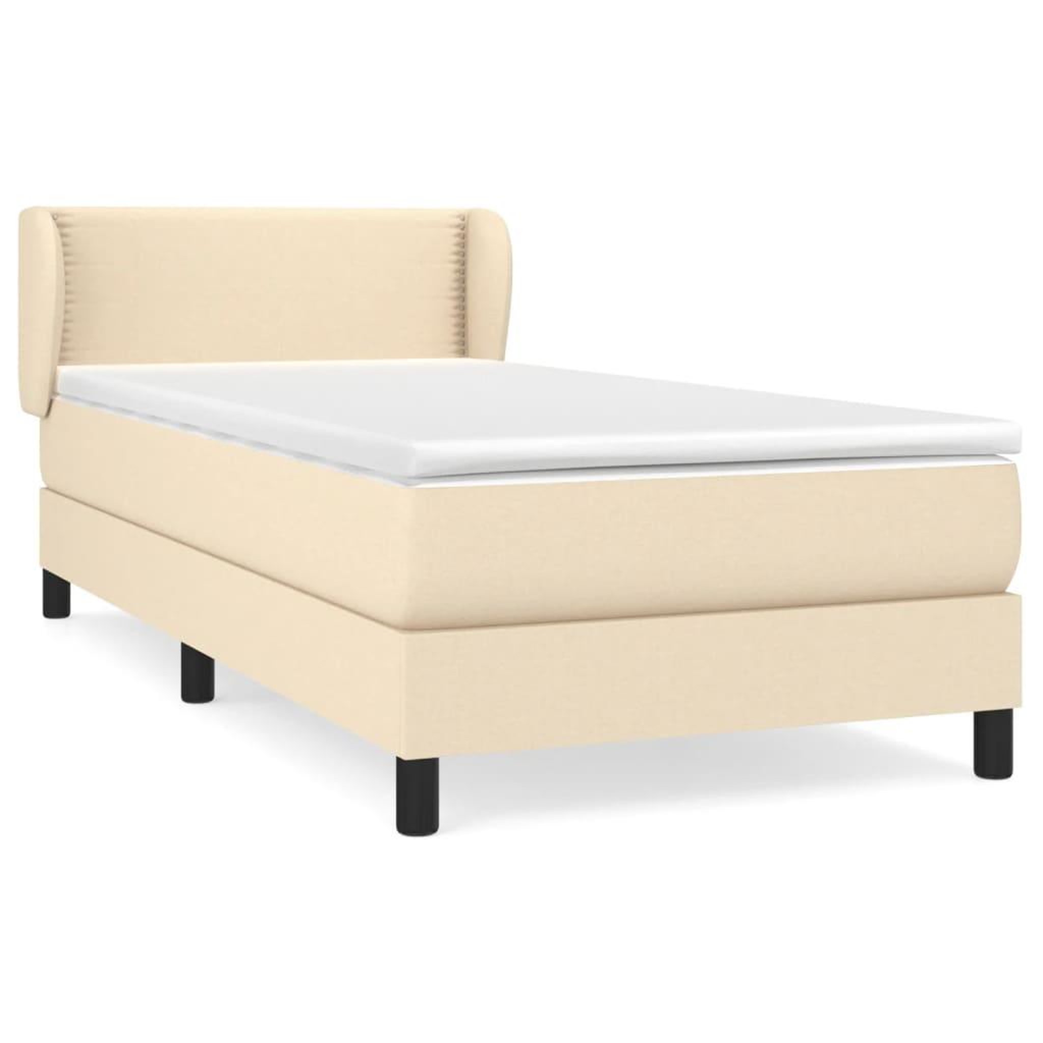 Voir la diapositive 2 : VIDAXL Sommier a lattes de lit avec matelas Creme 80x200 cm Tissu