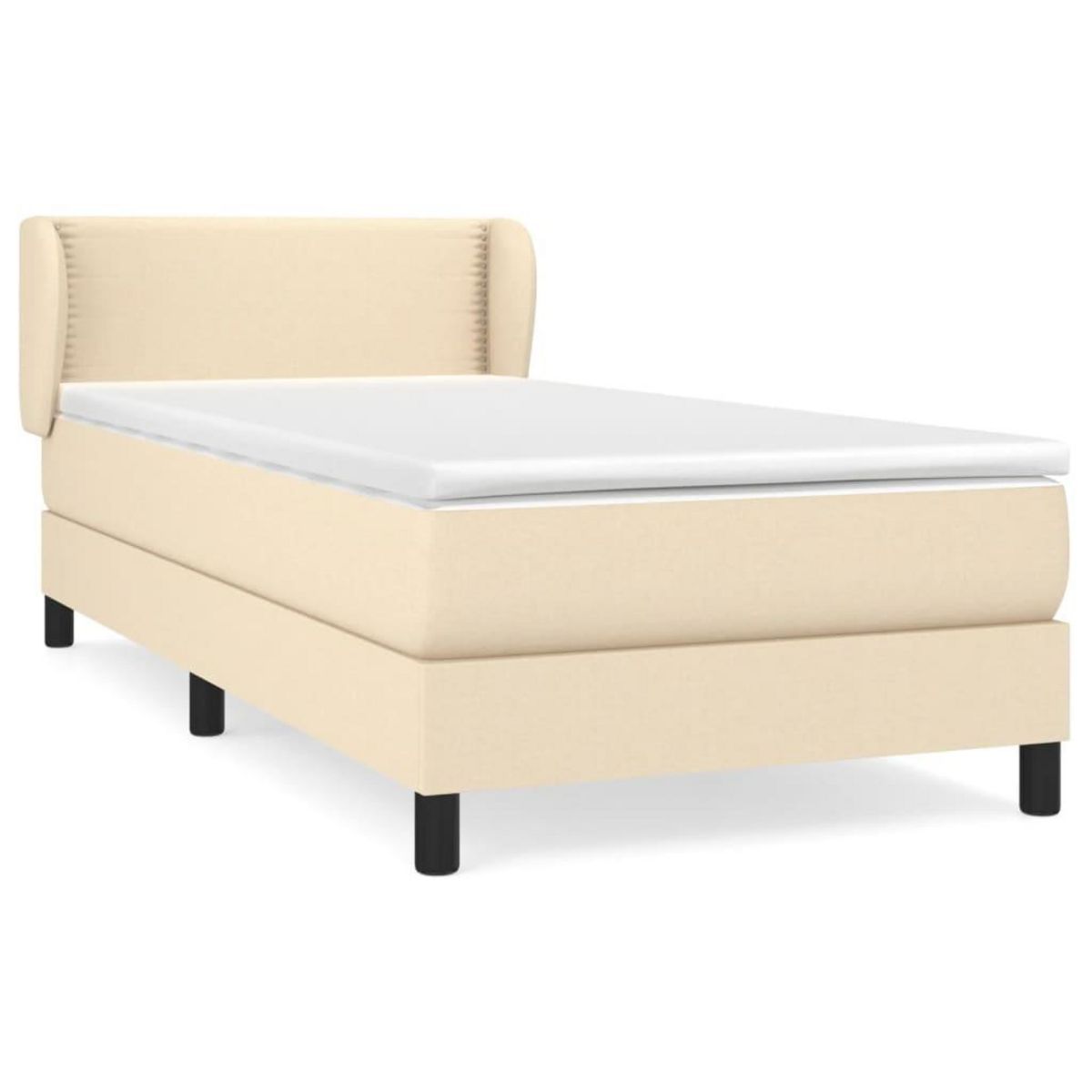 VIDAXL Sommier a lattes de lit avec matelas Creme 80x200 cm Tissu