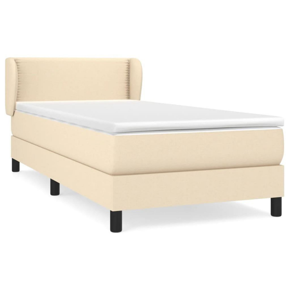 VIDAXL Sommier a lattes de lit avec matelas Creme 80x200 cm Tissu