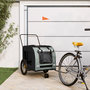 Voir la diapositive 1 : VIDAXL Remorque de velo pour animaux de compagnie noir et gris