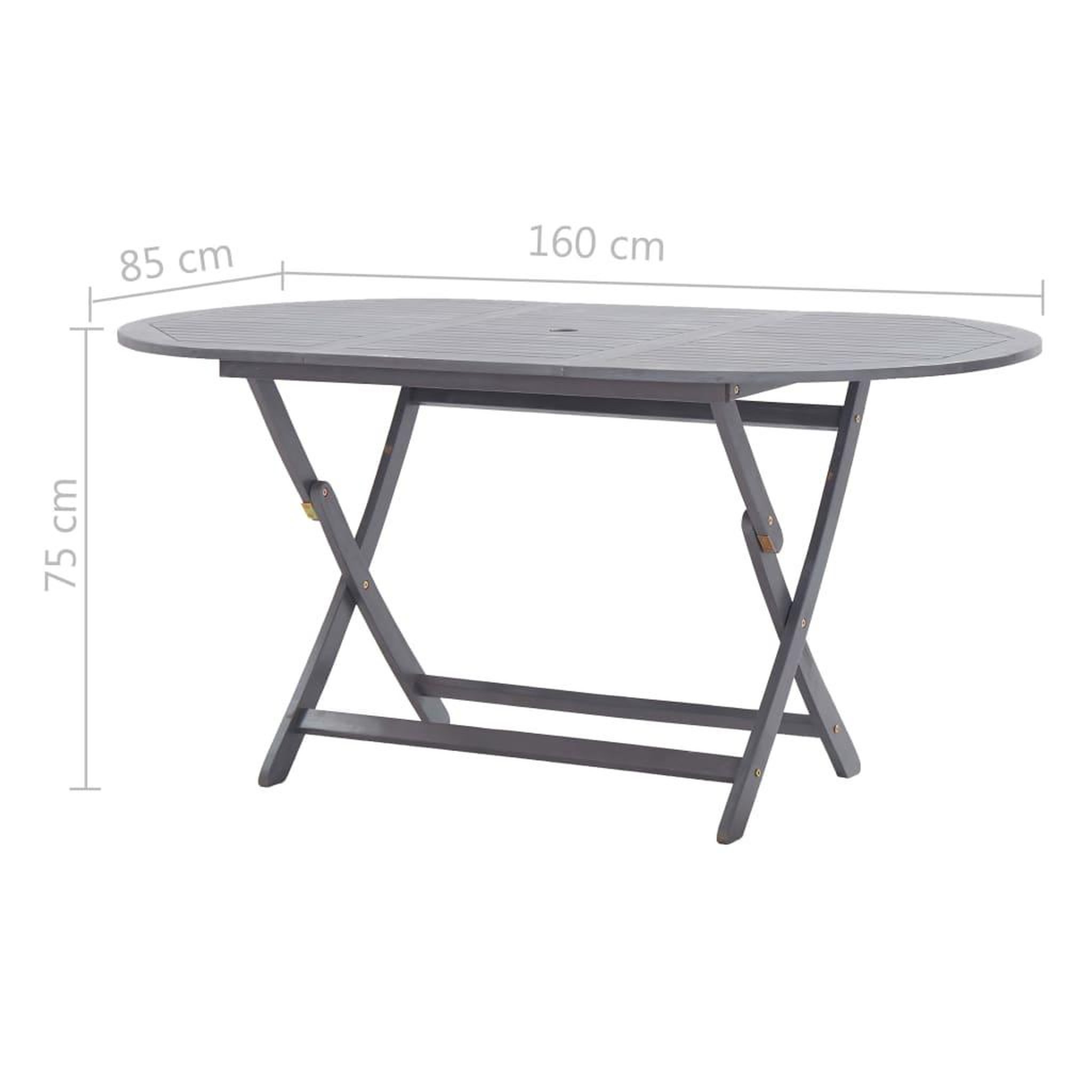 Voir la diapositive 6 : VIDAXL Ensemble a manger de jardin 9 pcs Bois d'acacia massif Gris