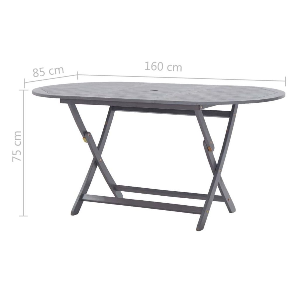 VIDAXL Ensemble a manger de jardin 9 pcs Bois d'acacia massif Gris