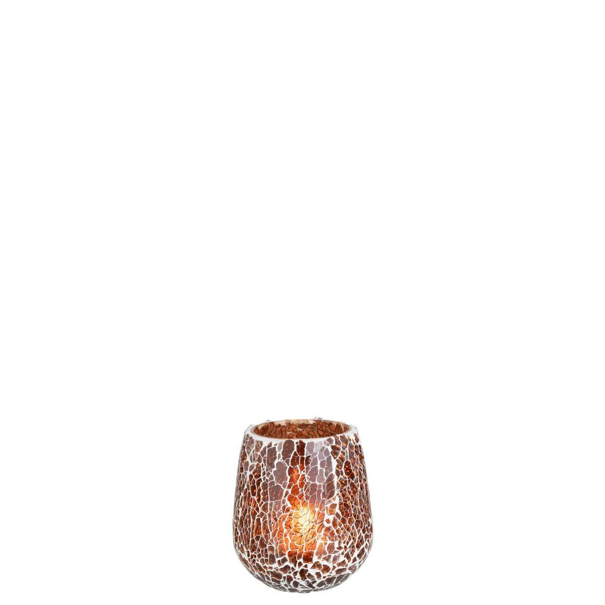 Voir la diapositive 2 : J-LINE Photophore en Verre  Ali  12cm Marron
