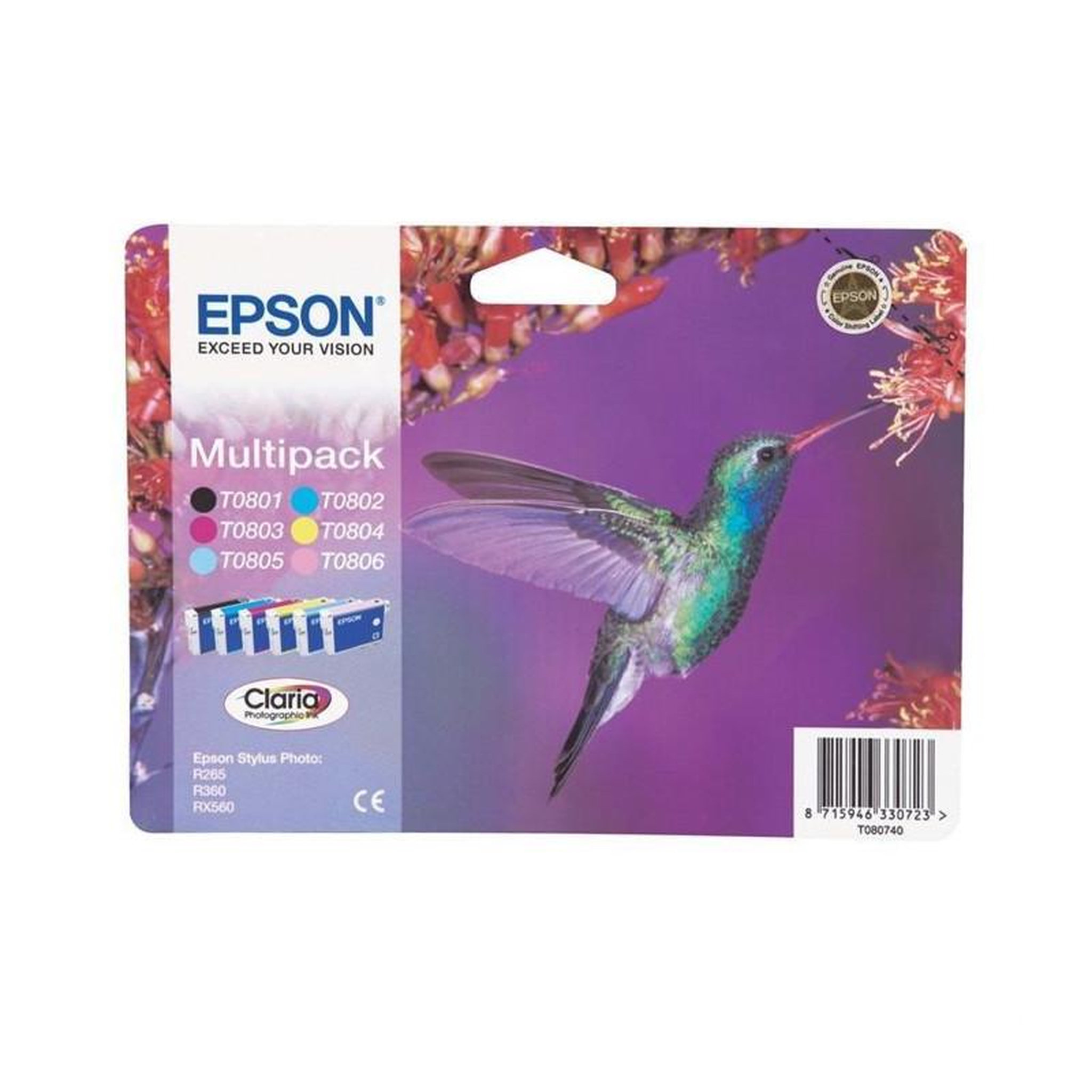 Epson Epson T0807 Colibri Cartouches dencre Multipack Couleur