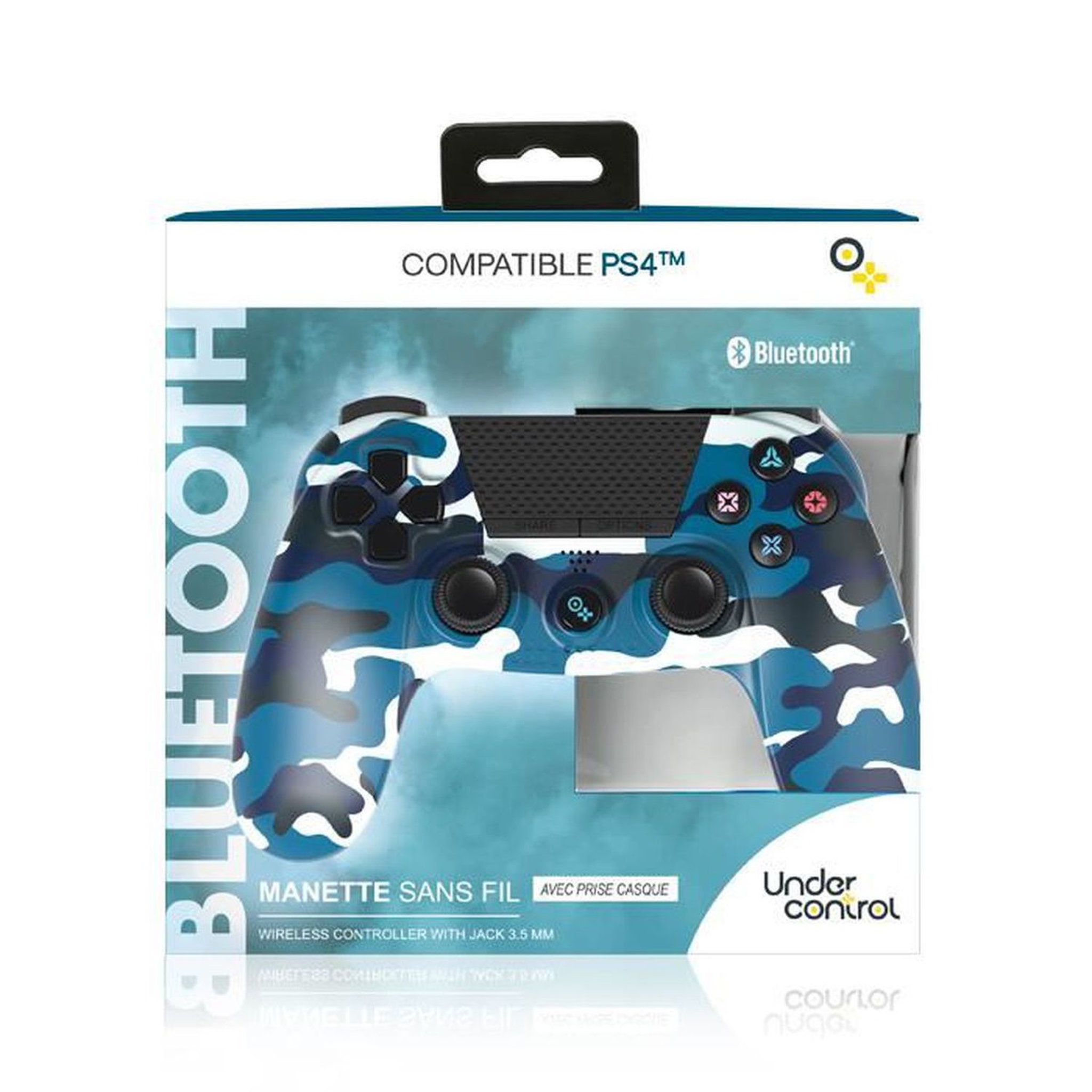 Voir la diapositive 4 : PROXIMA Manette Bluetooth Camouflage Bleu PS4