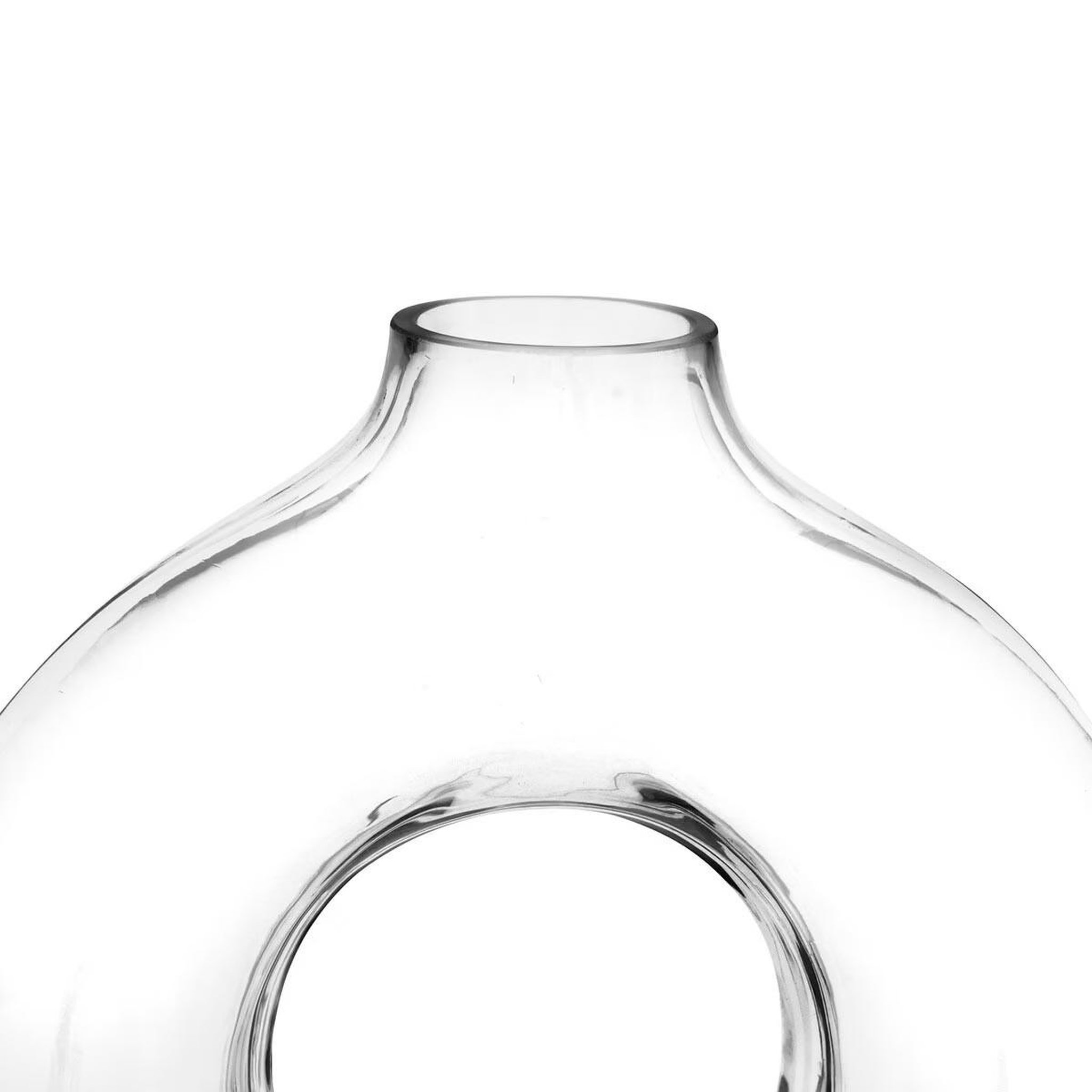 Voir la diapositive 2 : ATMOSPHERA Vase design en verre  circle  25cm transparent