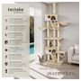 Voir la diapositive 2 : tectake Arbre à chat 243 à 260 cm avec griffoir et plateforme d'escalade beige/blanc